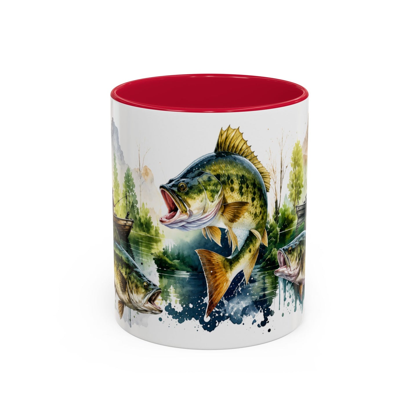 Tasse Pêche Black Bass – Mug Pêcheur Vintage Aquarelle – Cadeau Passion Pêche Homme 325ml