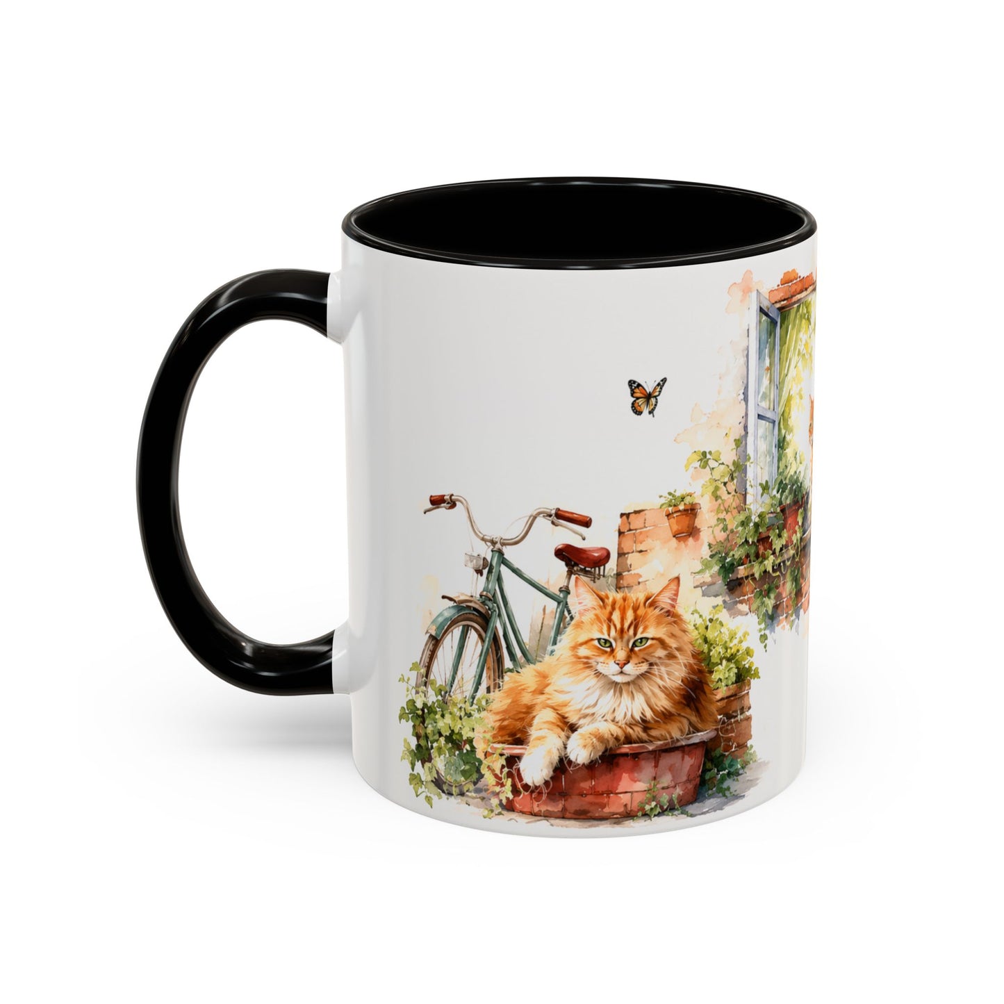 Tasse Chat Aquarelle Vintage – La Vie est Meilleure avec des Chats – Mug Déco Champêtre et Félin 325ml