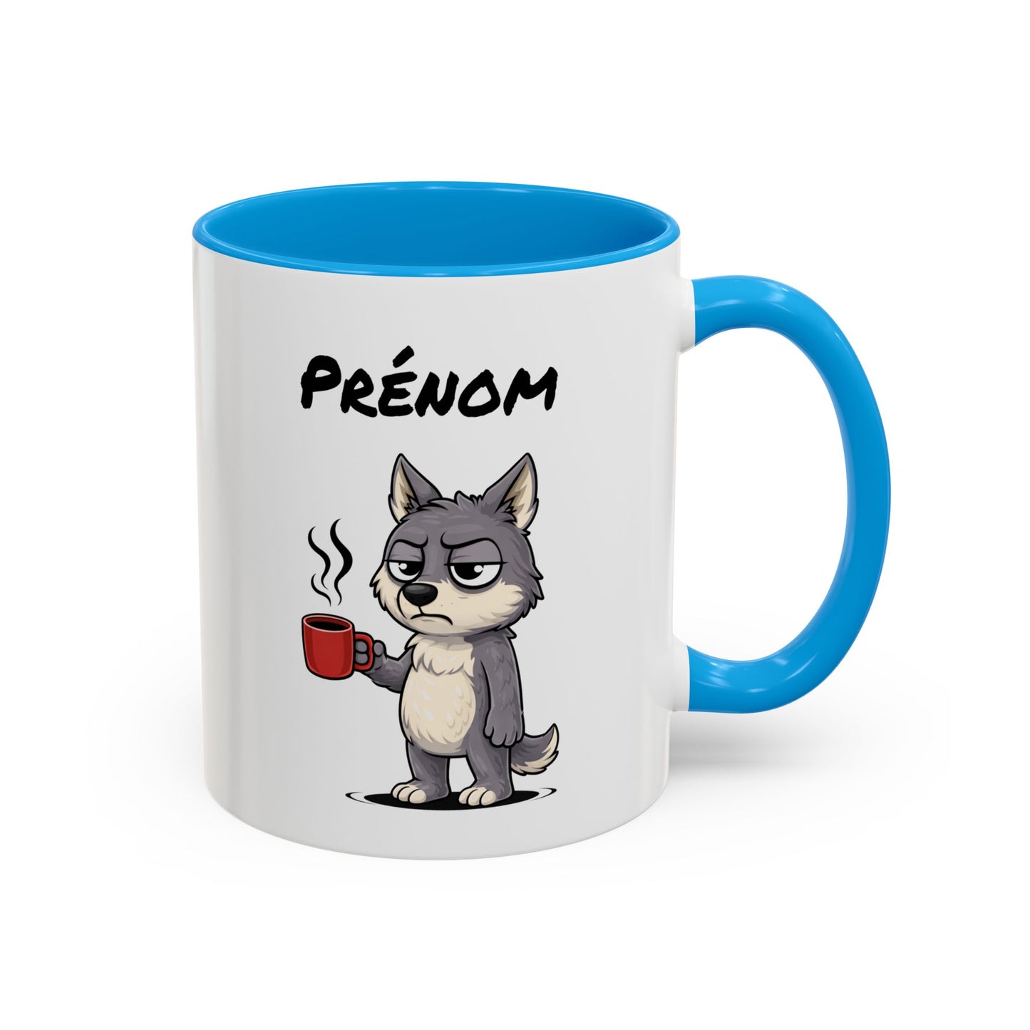 Mug Loup Fatigué Personnalisable 325ml – Tasse Café Humour Animal Sauvage Drôle Réveil Difficile Travail