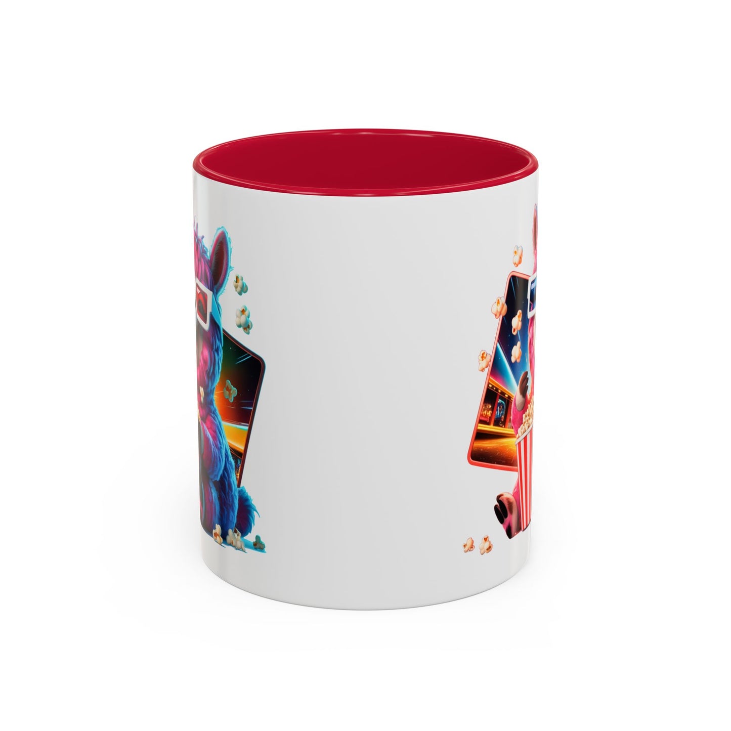 Mug Lama Rigolo Cinéma – Tasse Design avec Popcorn et Lunettes 3D – Cadeau Original 325ml