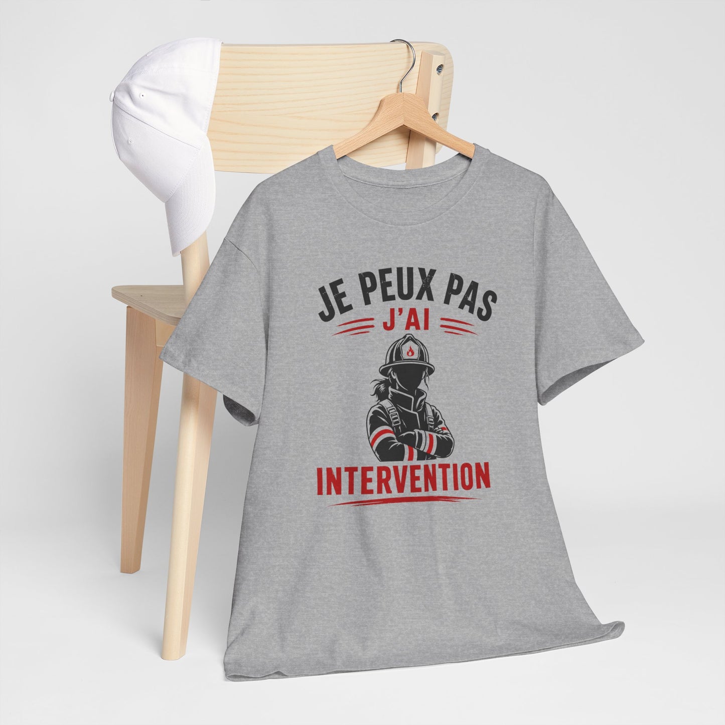 Tee-Shirt Femme Pompier – Humour Sapeur-Pompier Intervention – Cadeau Original pour Pompière Passionnée Secours Incendie