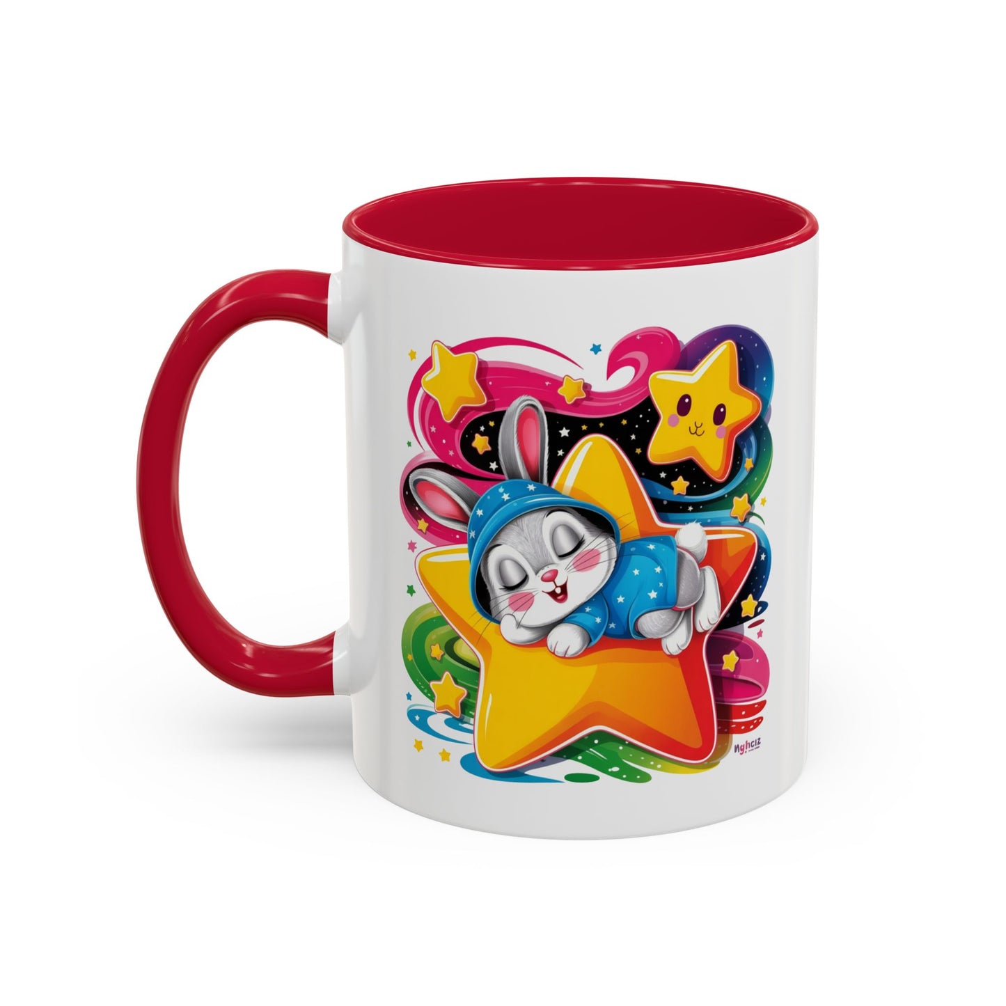 Mug Lapin Kawaii Dormeur avec Étoiles – Tasse Mignonne Univers Fantaisie – Cadeau Relaxation et Nuit 325ml
