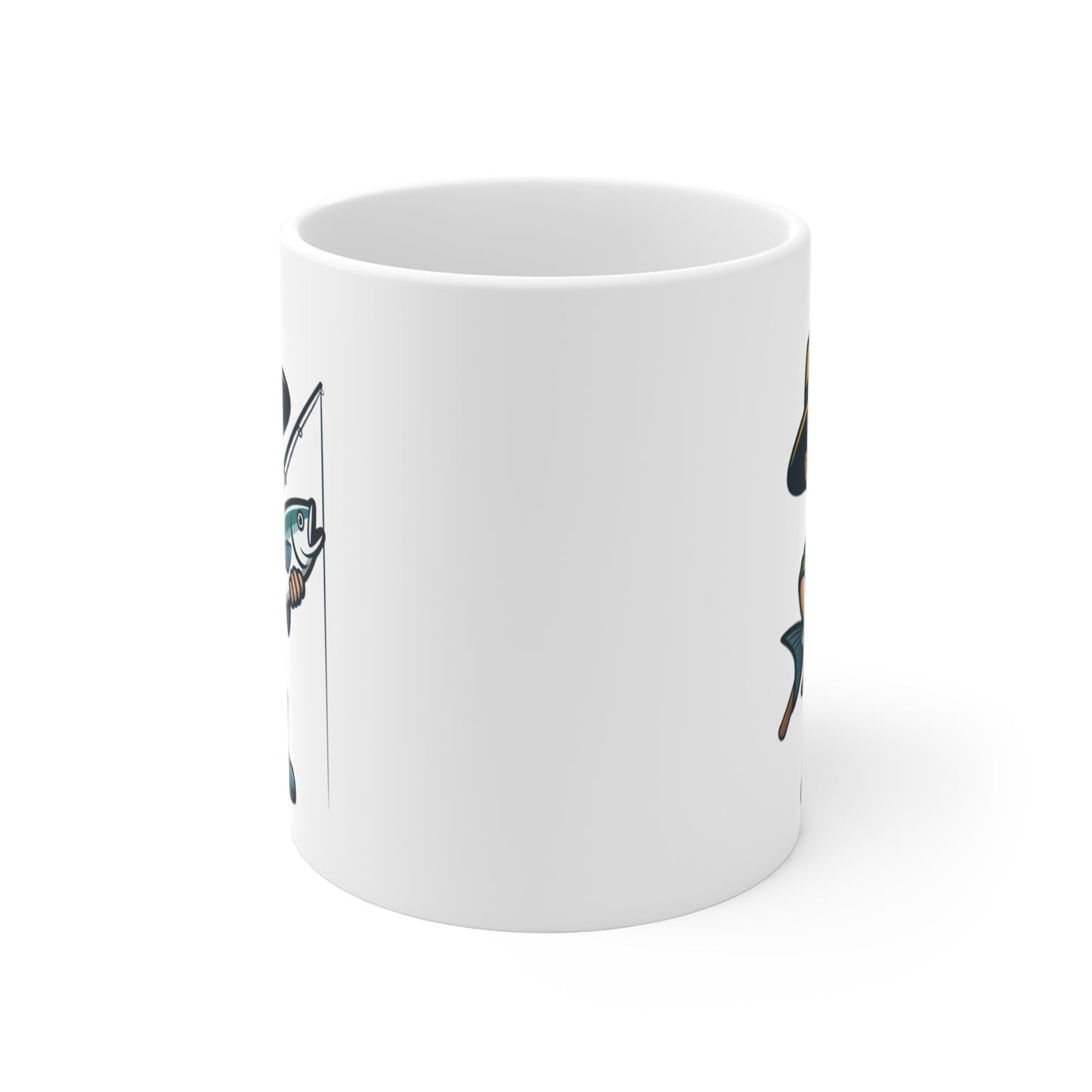 Mug Pêcheur Heureux – Tasse Humour Poisson et Canne à Pêche – Cadeau Original pour Amateur de Pêche et Nature