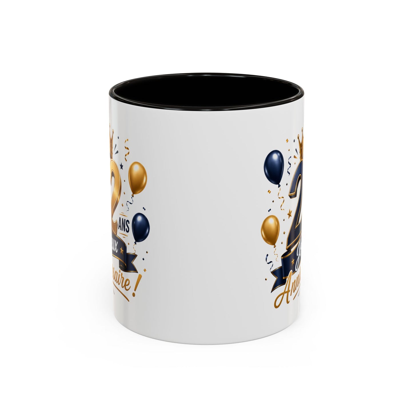 Mug Joyeux 22 Ans – Tasse Anniversaire 22 Ans – Cadeau Original pour Femme Homme – Idée Cadeau 22e Anniversaire Noir Bleu Rouge