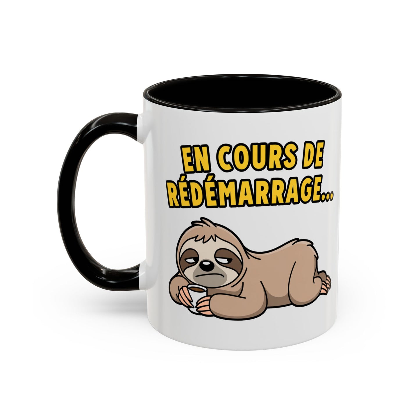 Mug Drôle En Cours de Redémarrage – Tasse Humoristique Paresseux et Café – Cadeau Humour Bureau 325ml