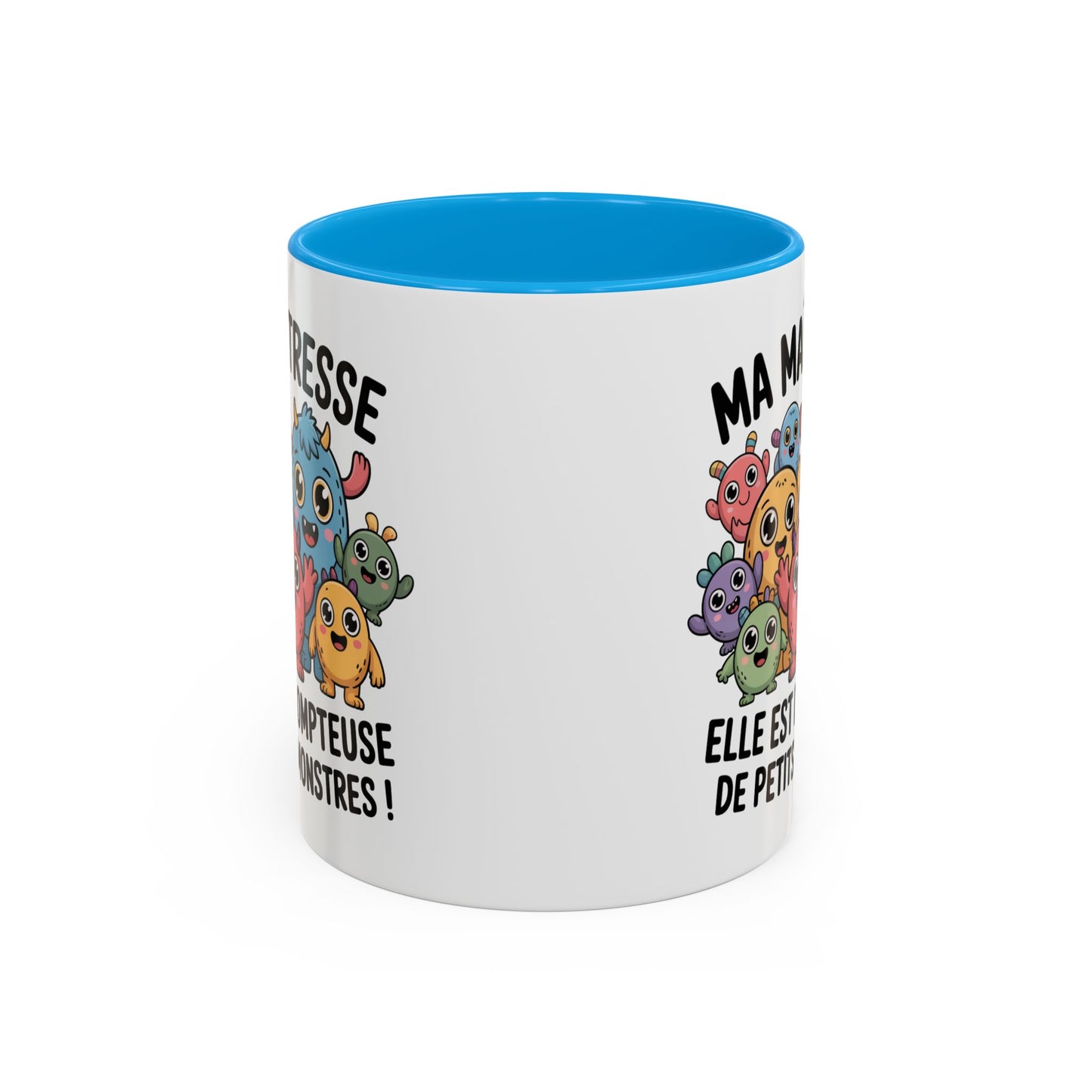Tasse Maîtresse “Elle est dompteuse de petits monstres” – Mug Cadeau Maîtresse Drôle École – Cadeau