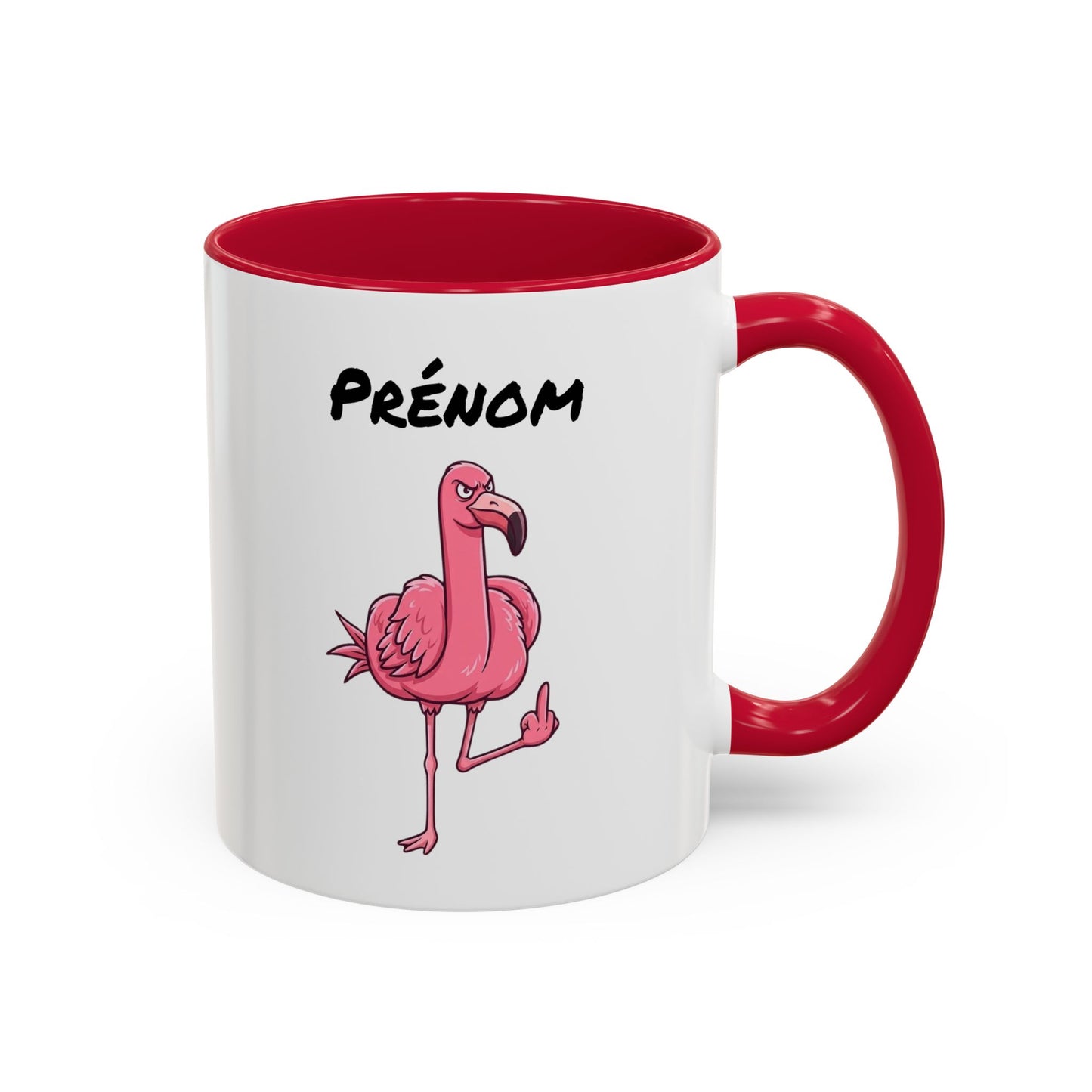 Tasse Flamant Rose Personnalisable avec Prénom – Mug Humoristique Flamant Original – Cadeau Fun Adulte – Céramique 325ml