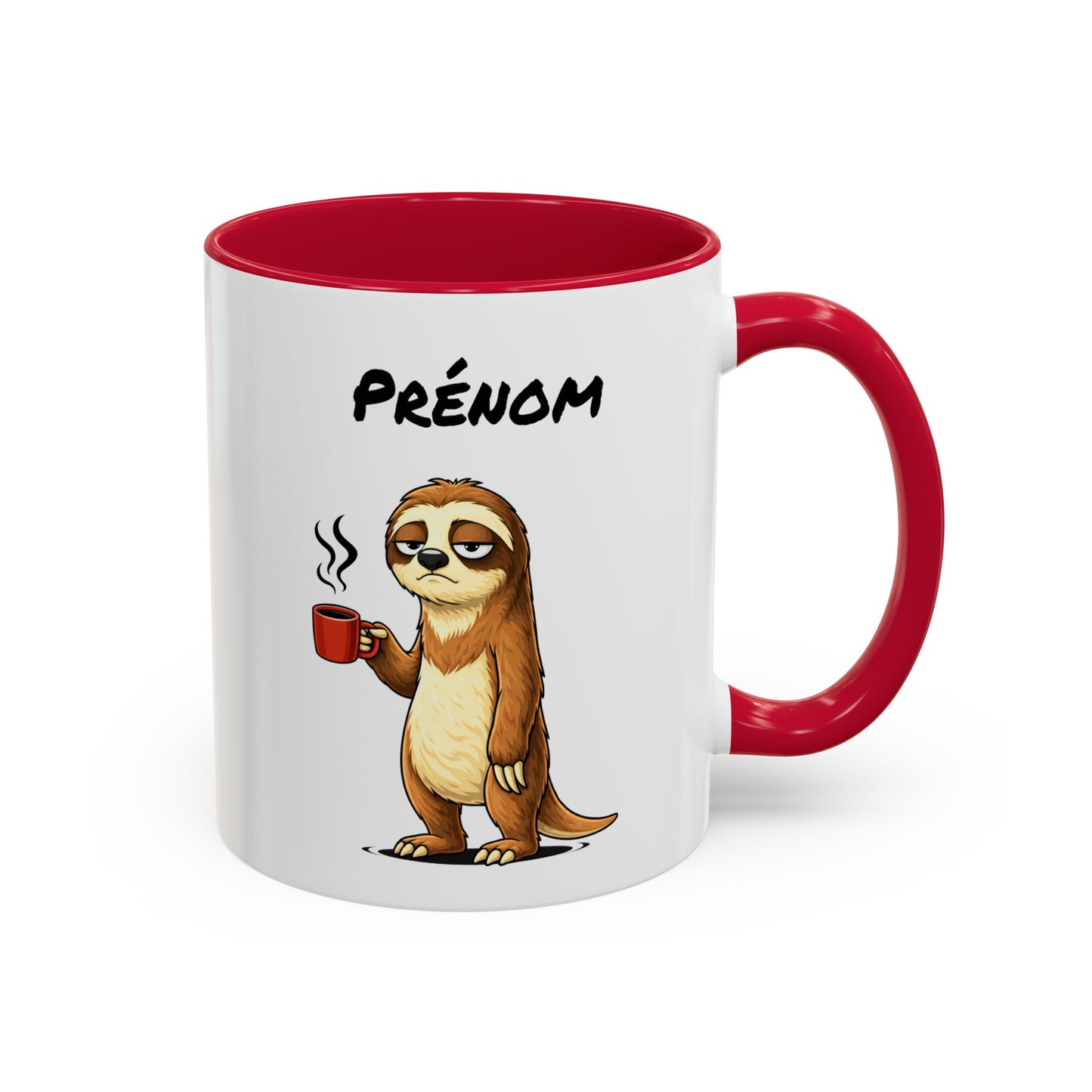 Mug Paresseux Personnalisable 325ml – Tasse Café Humour Fatigue Matin Drôle Cadeau Original