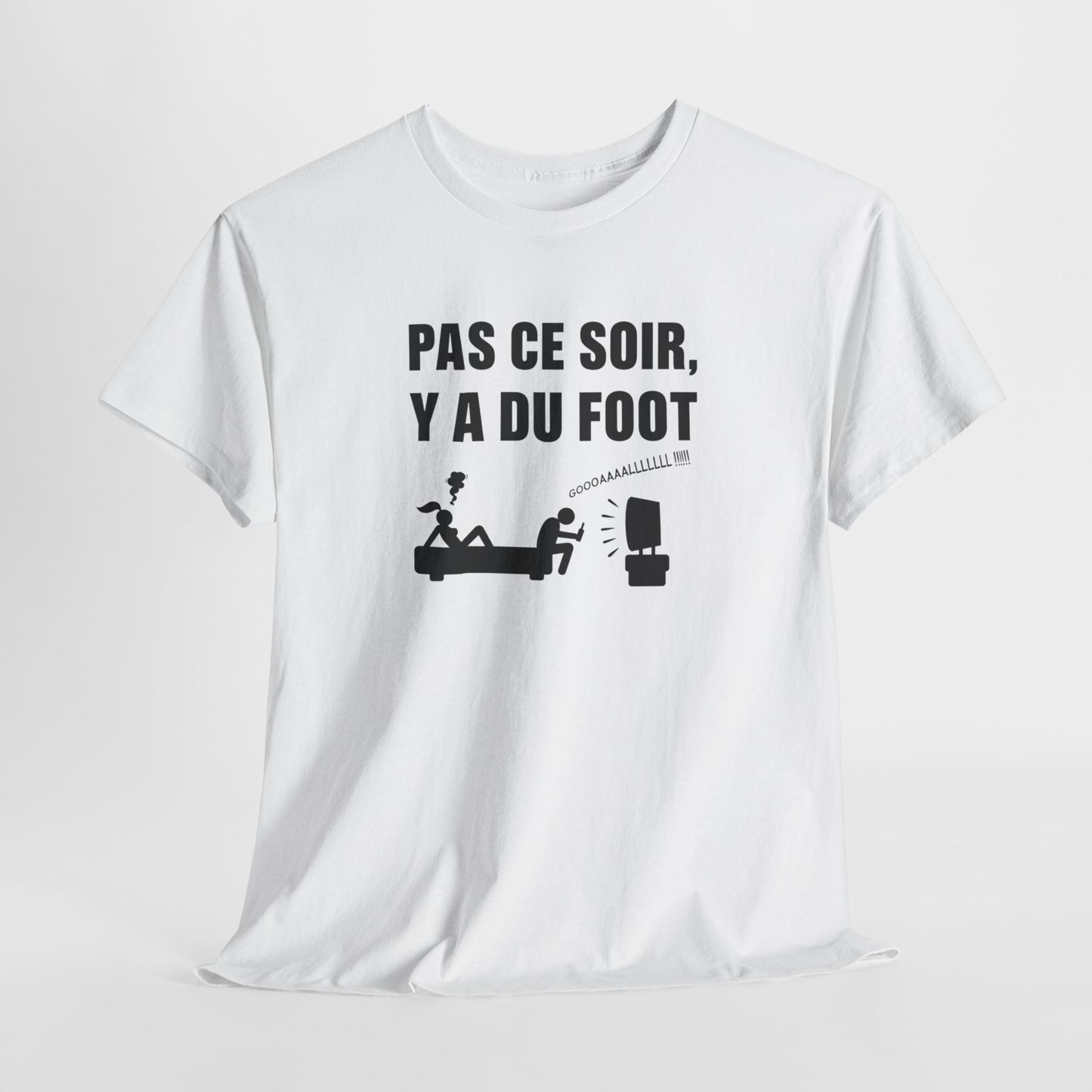 T-Shirt Foot Humour Homme – Pas Ce Soir Y A Du Foot – Cadeau Fan de Football Supporter Drôle