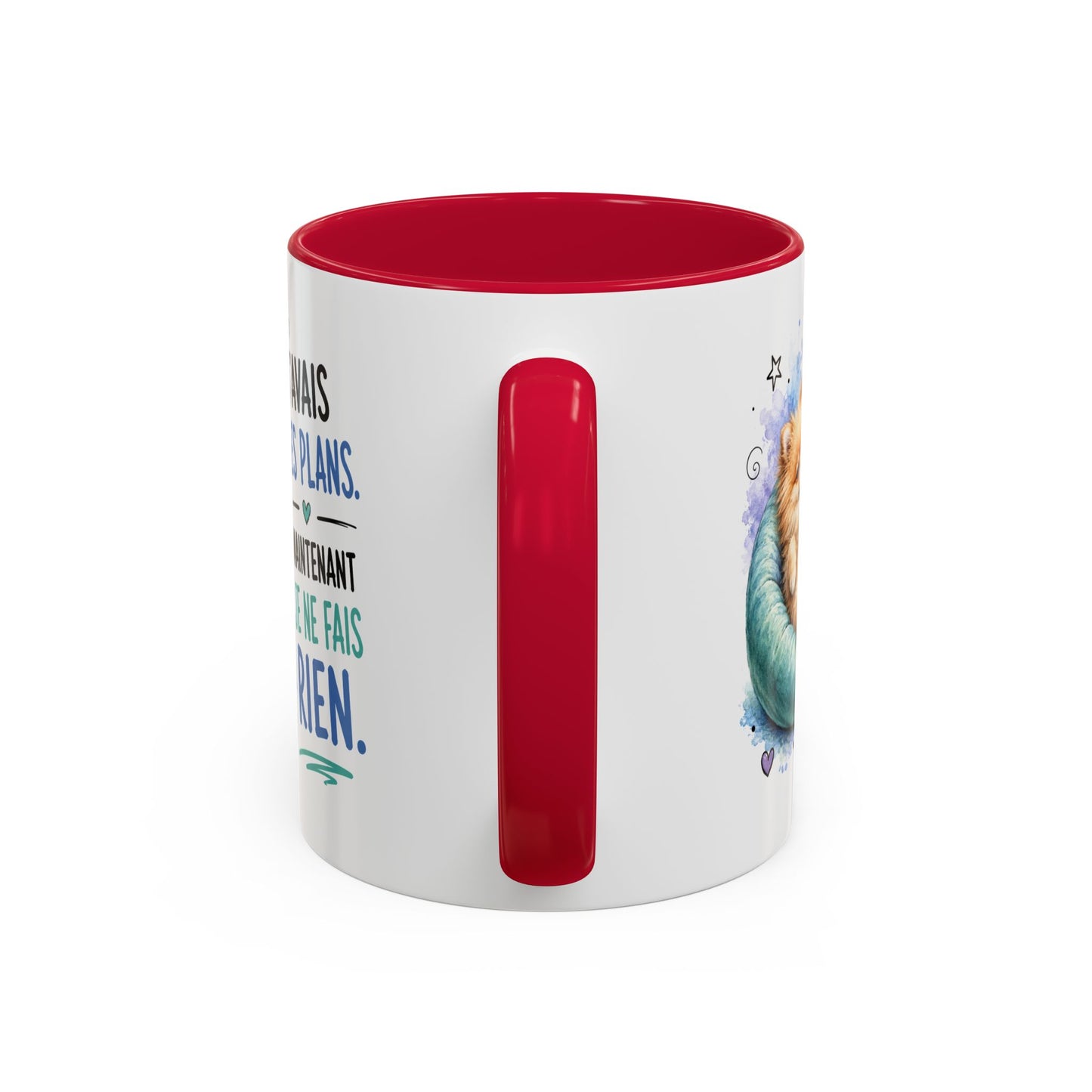 Tasse Spitz Nain Drôle Homme Femme – Mug J'Avais des Plans Maintenant Je Ne Fais Rien – Cadeau Humour Chien 325 ml