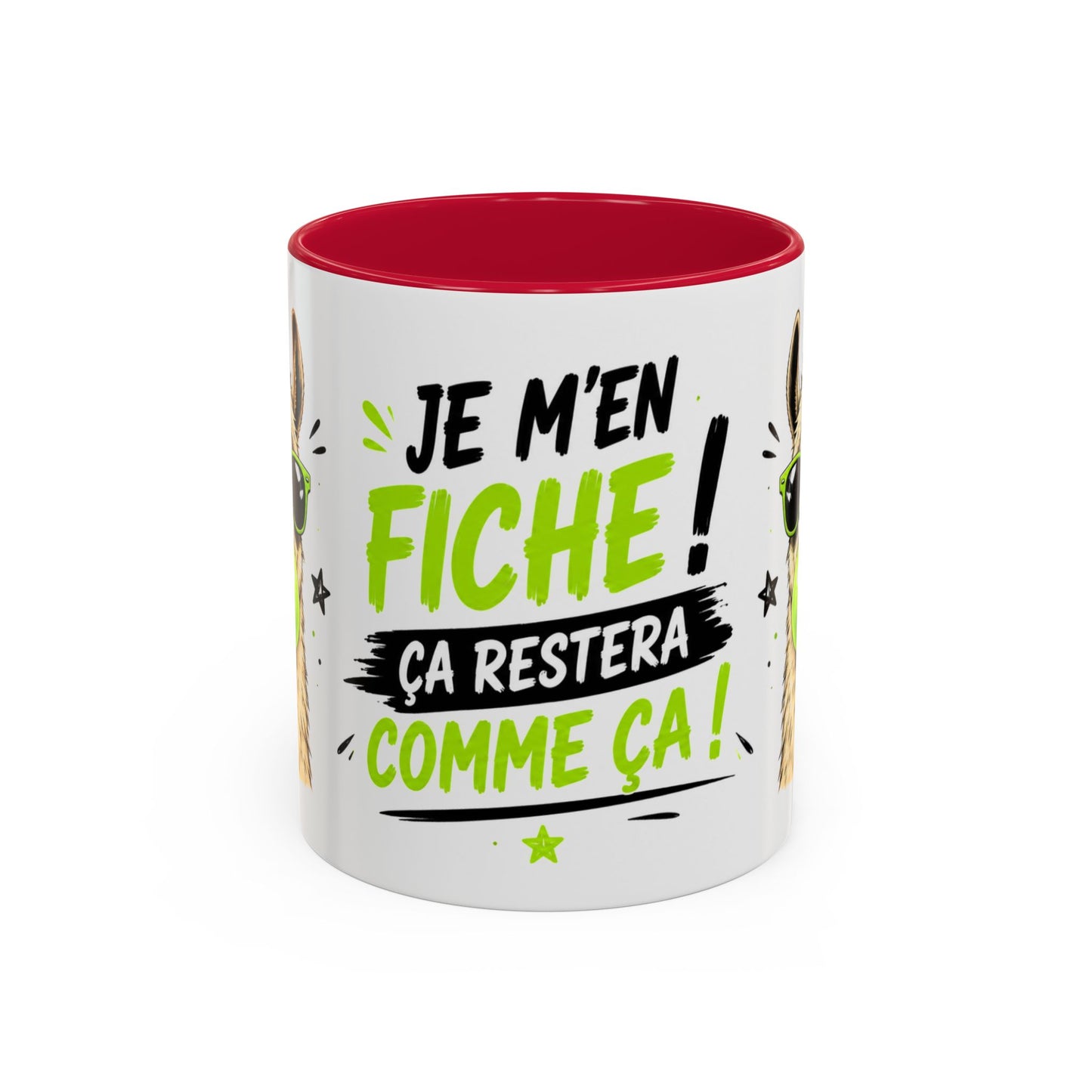 Tasse Je M’En Fiche Ça Restera Comme Ça – Mug Lama Humour Homme Femme – Cadeau Drôle 325ml