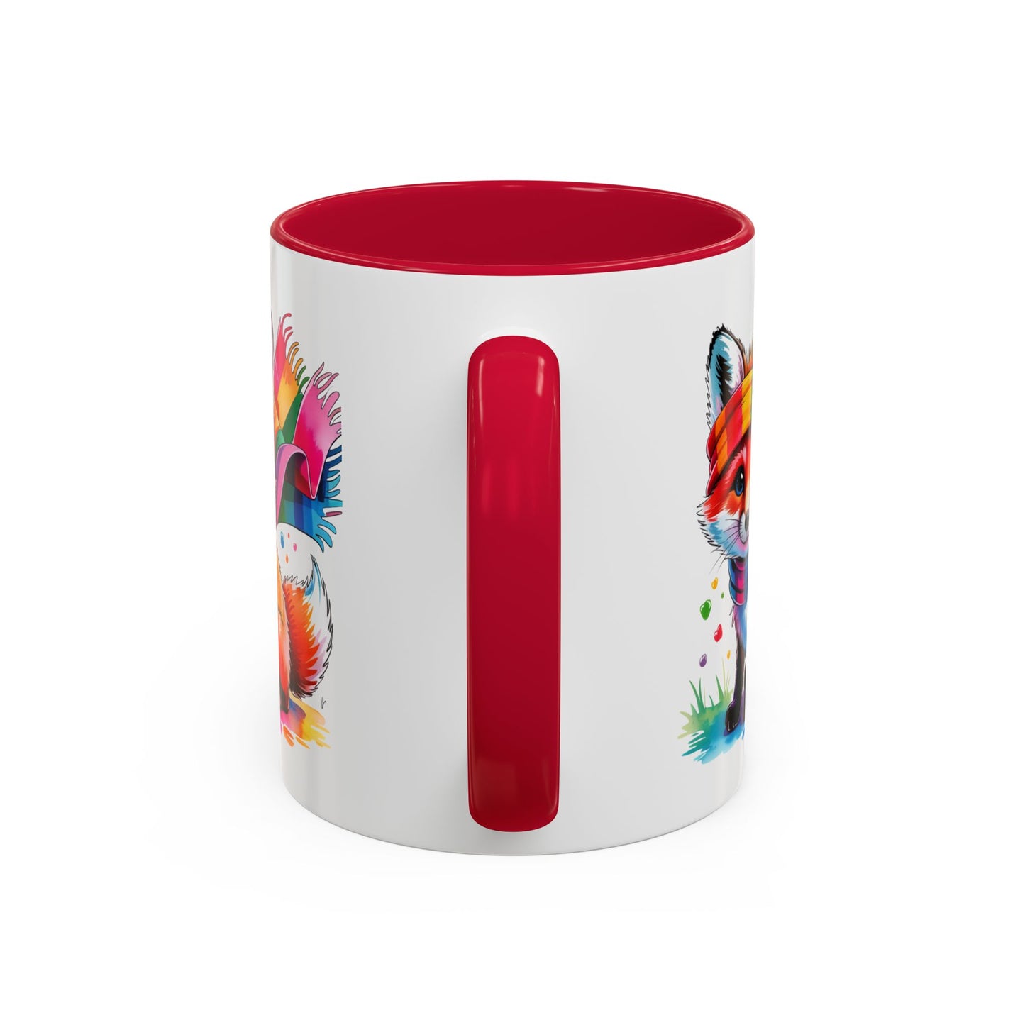 Mug Renard Coloré – Tasse Renard Arc-en-ciel avec Écharpe – Cadeau Animal Mignon 325ml