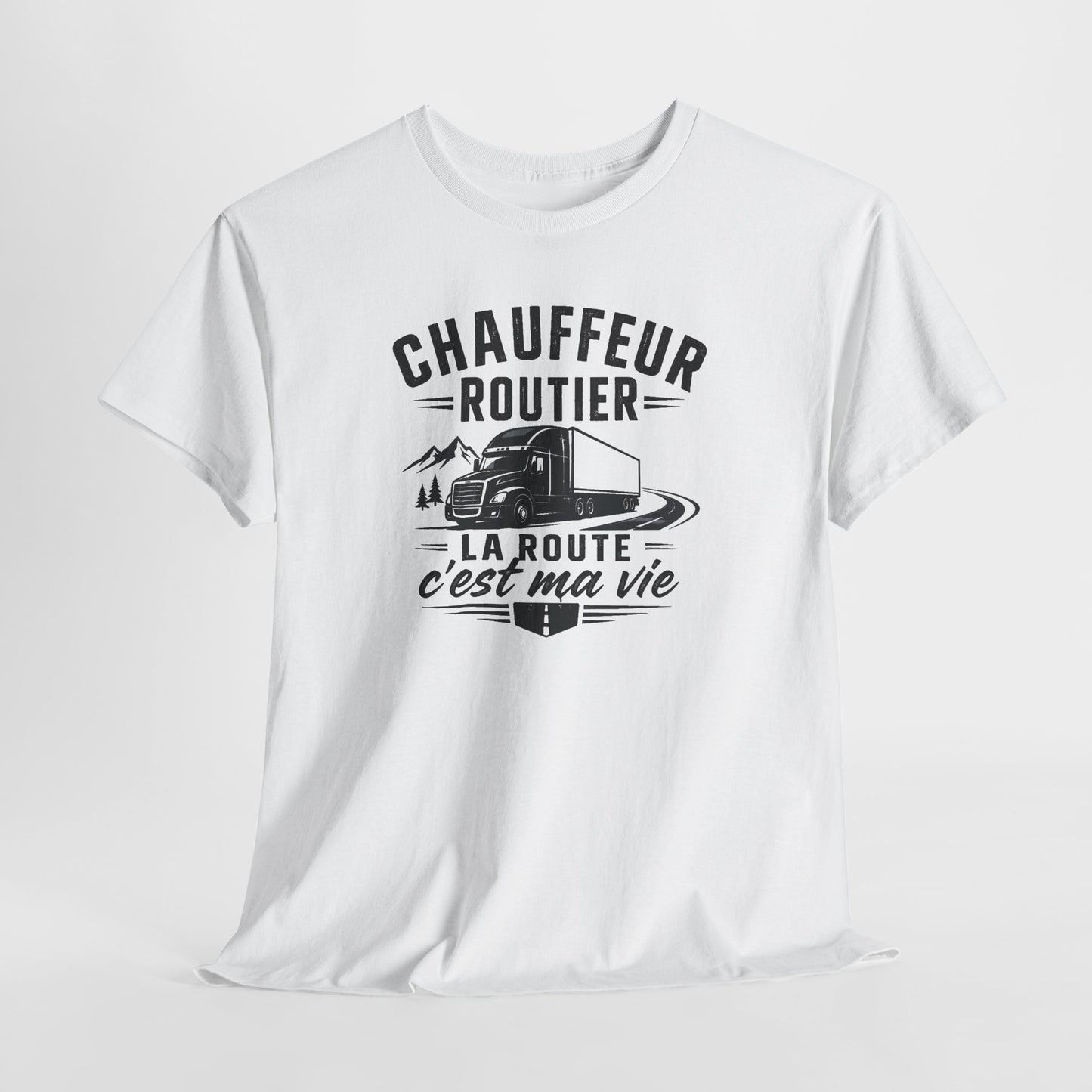 Tee Shirt Homme Chauffeur Routier Camion Poids Lourd Cadeau Conducteur Routier Transporteur Passion Route