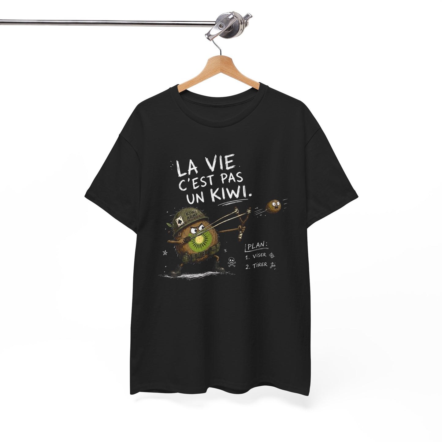Tee-Shirt La Vie C'est Pas Un Kiwi Homme et Femme – Kiwi Soldat Humour Absurde Cadeau Drôle Original