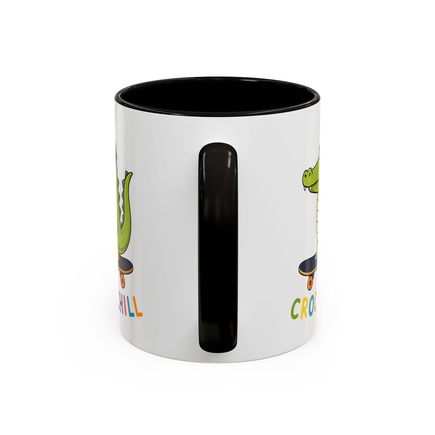 Mug Crocochill – Crocodile sur Skateboard – Tasse Humour Crocodile – Cadeau Original Homme Femme Noir Bleu Rouge