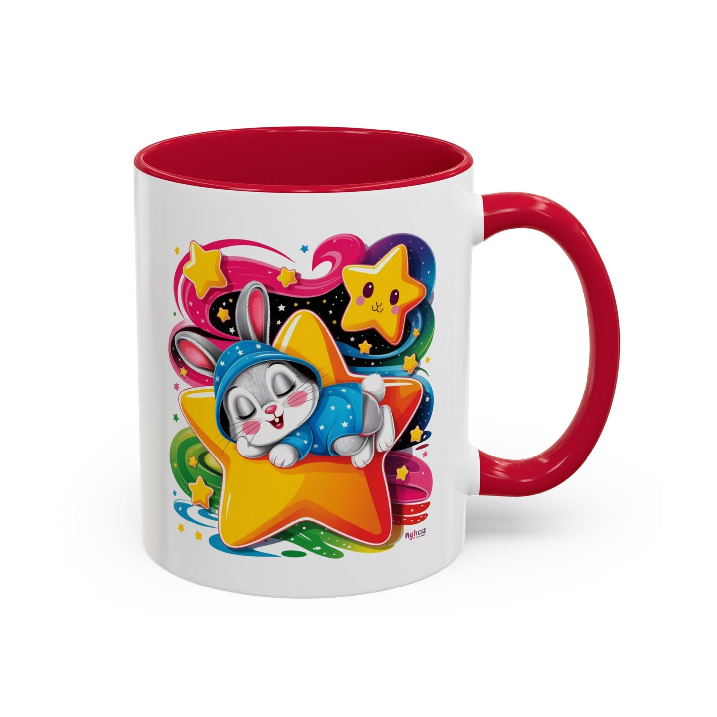 Mug Lapin Kawaii Dormeur avec Étoiles – Tasse Mignonne Univers Fantaisie – Cadeau Relaxation et Nuit 325ml