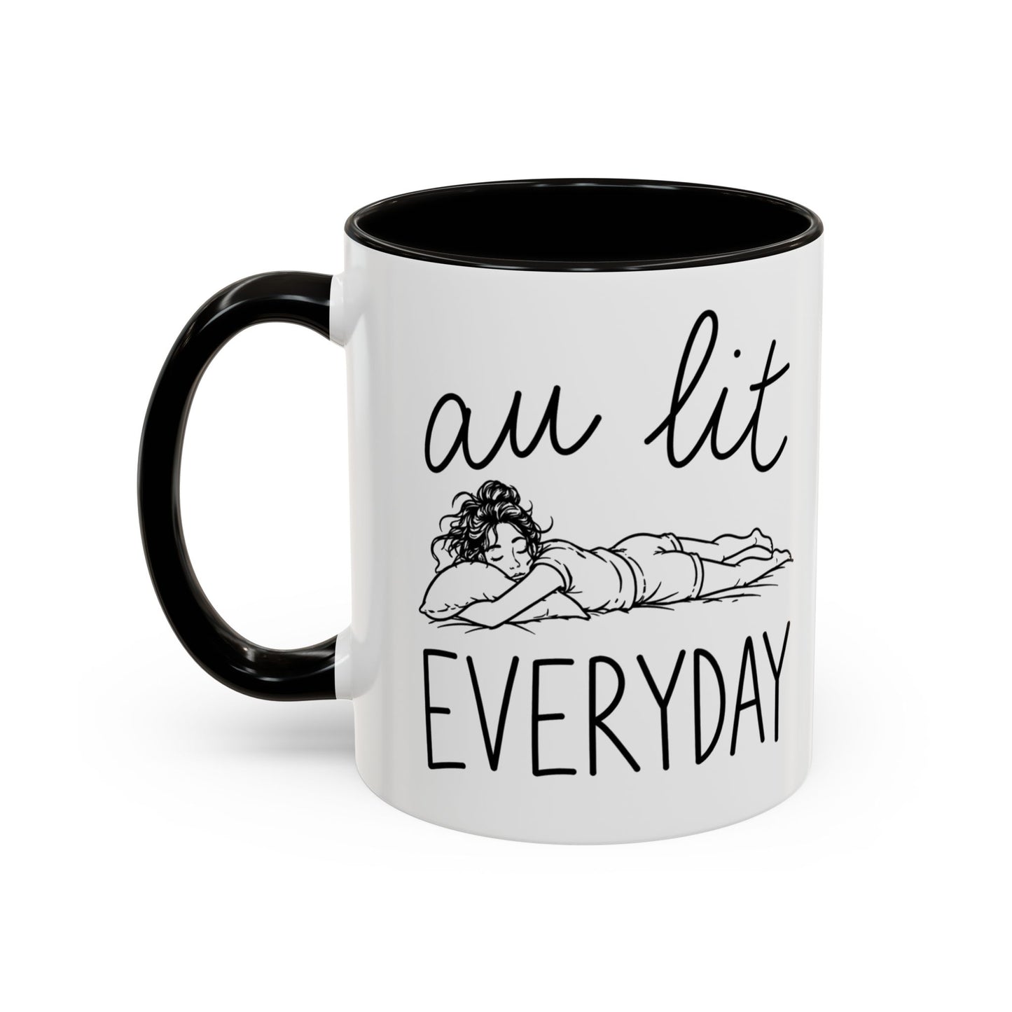 Mug Femme Fatigue et Détente – “Au Lit Everyday” – Tasse Humour Femme Dormir Relax – Cadeau Original Femme – Céramique 325ml Noir Bleu Rouge