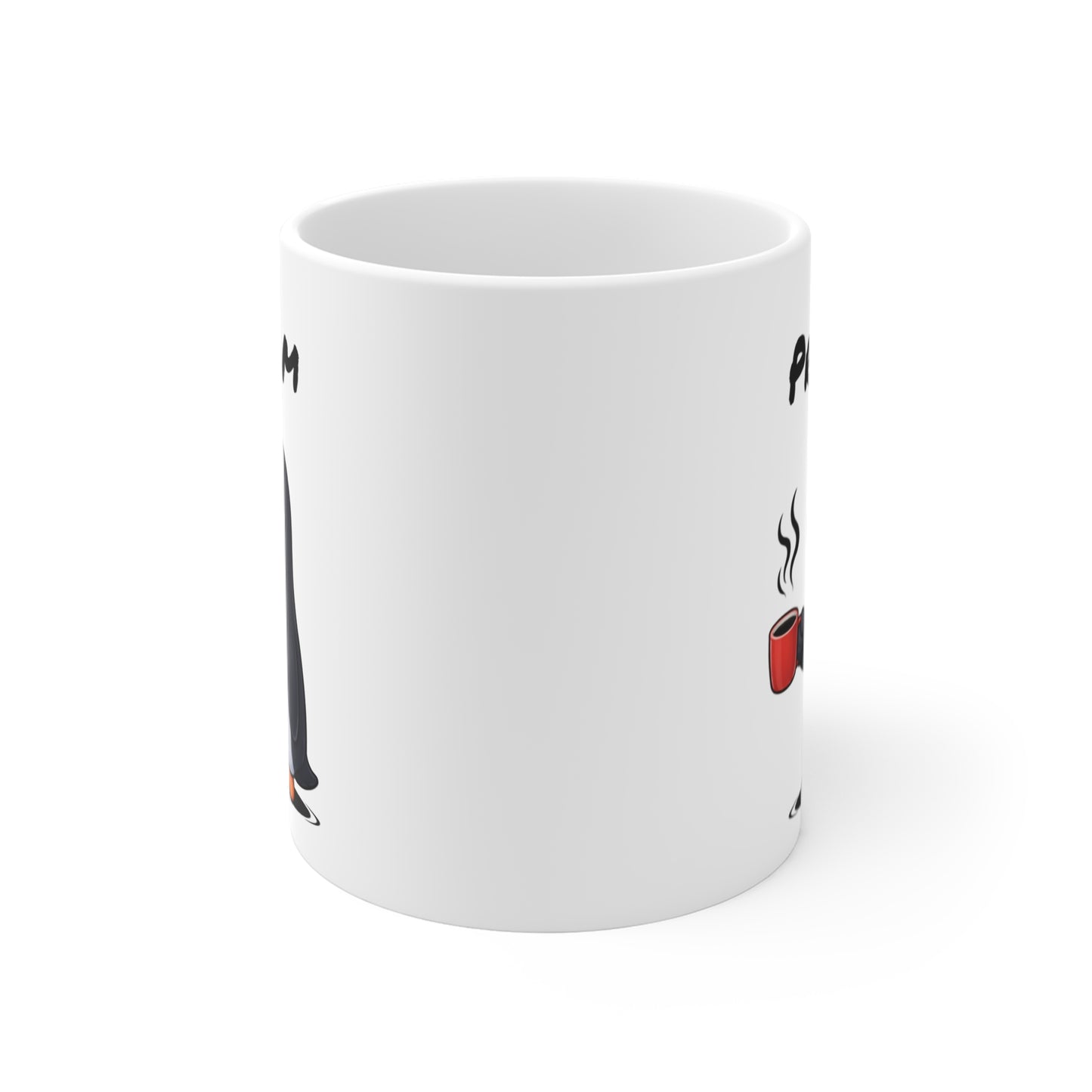 Mug Pingouin Fatigué Personnalisable 325ml – Tasse Café Humour Animal Mignon Drôle Réveil Difficile Cadeau