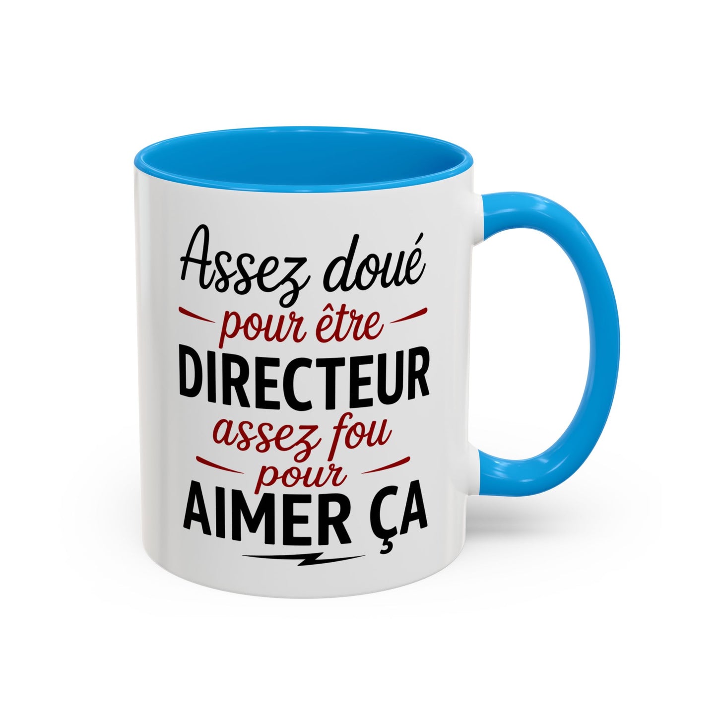 Mug Assez Doué pour Être Directeur Assez Fou pour Aimer Ça – Tasse Humour Directeur Homme – Cadeau Original Noir Bleu Rouge
