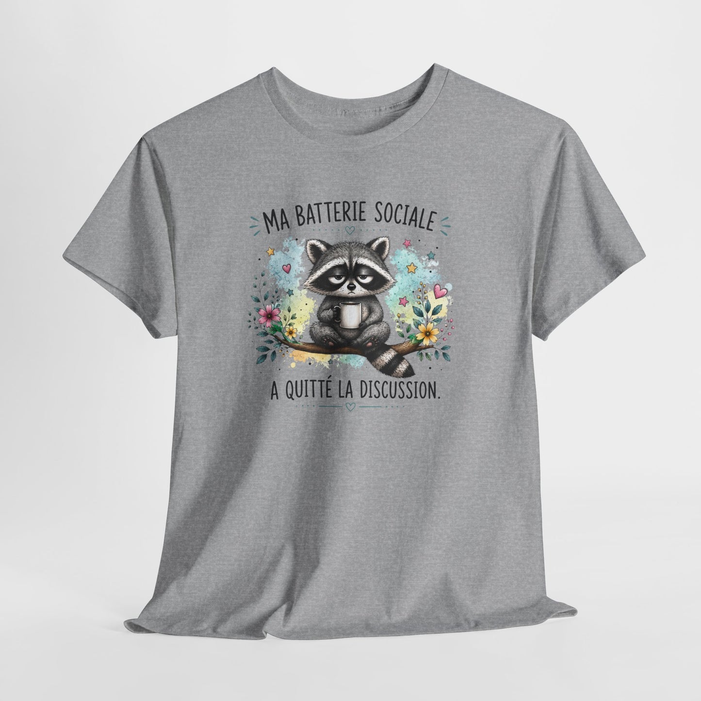 Tee-Shirt Humour Homme et Femme – Raton Laveur Drôle Fatigué – Idée Cadeau Original Introverti Animal Mignon Anniversaire