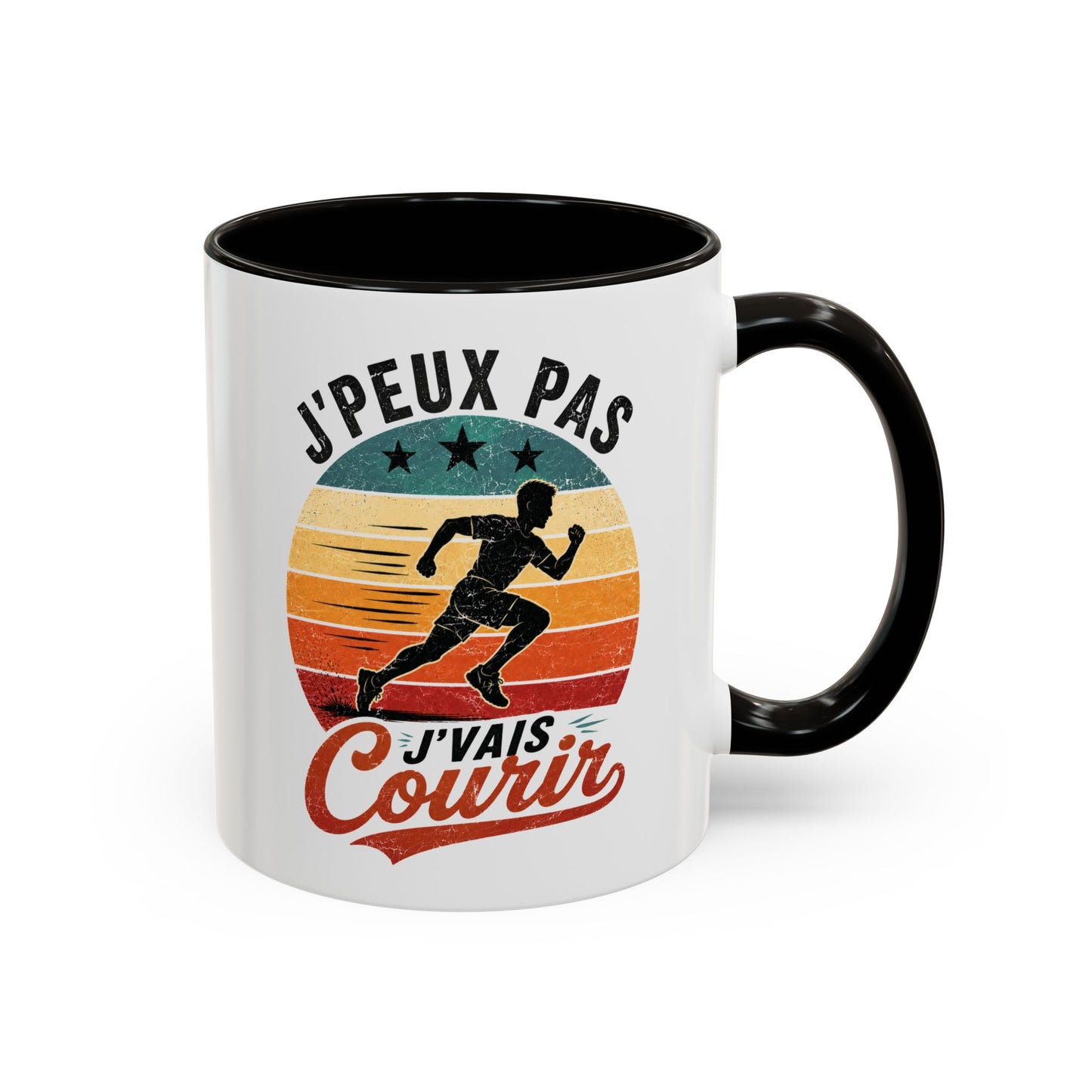 Tasse Homme J’Peux Pas J’Vais Courir – Mug Running Vintage Humoristique – Cadeau Coureur Sport Jogging 325ml