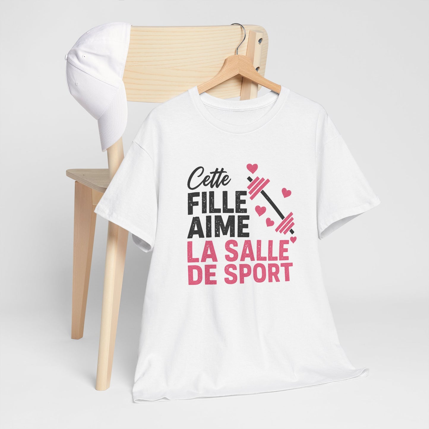 T-Shirt Fitness Femme – Musculation Haltères Sport Training – Cadeau Sportive Passionnée de Salle de Sport