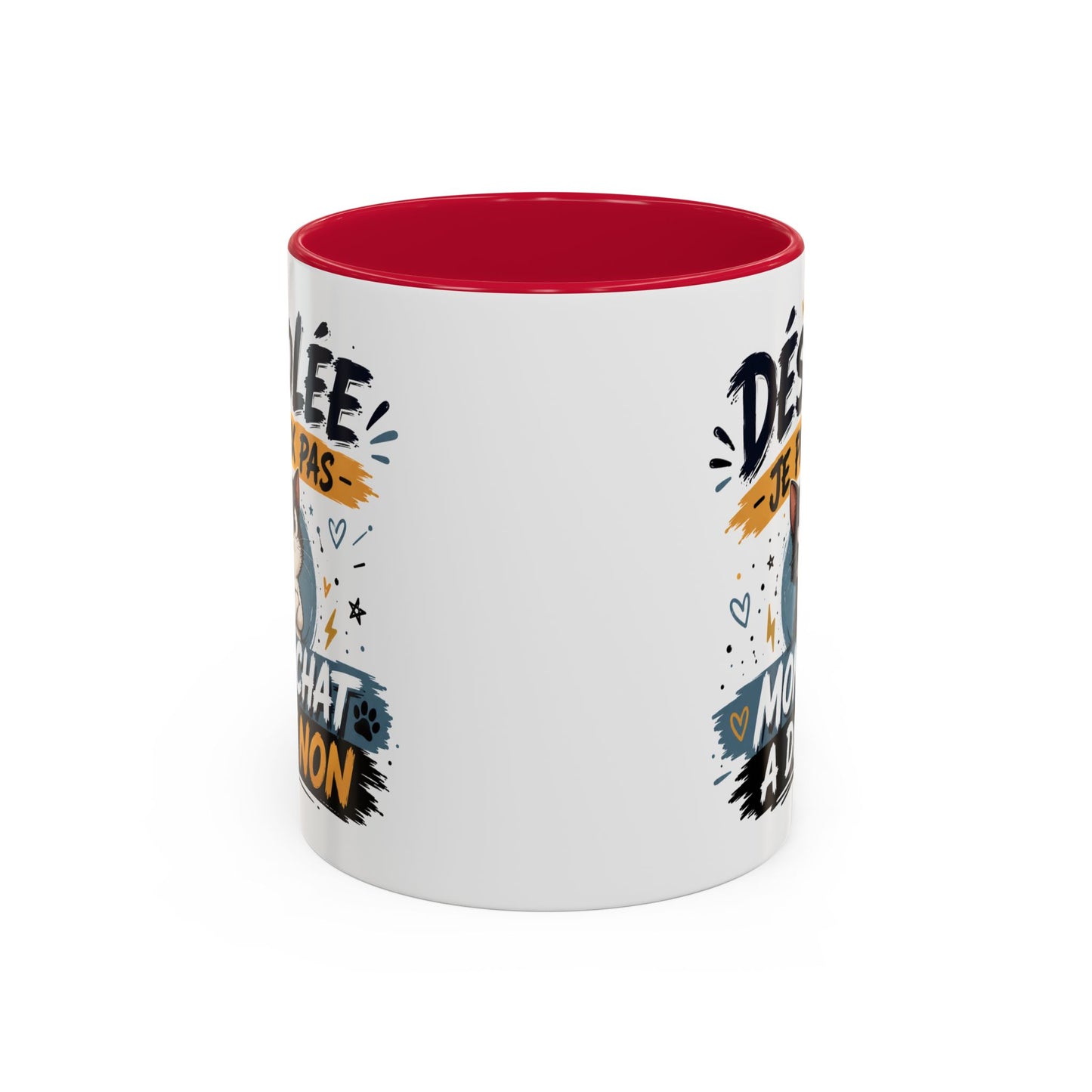 Tasse Désolée Je Peux Pas Mon Chat A Dit Non – Mug Humour Chat Mignon – Cadeau Amoureux des Chats 325ml
