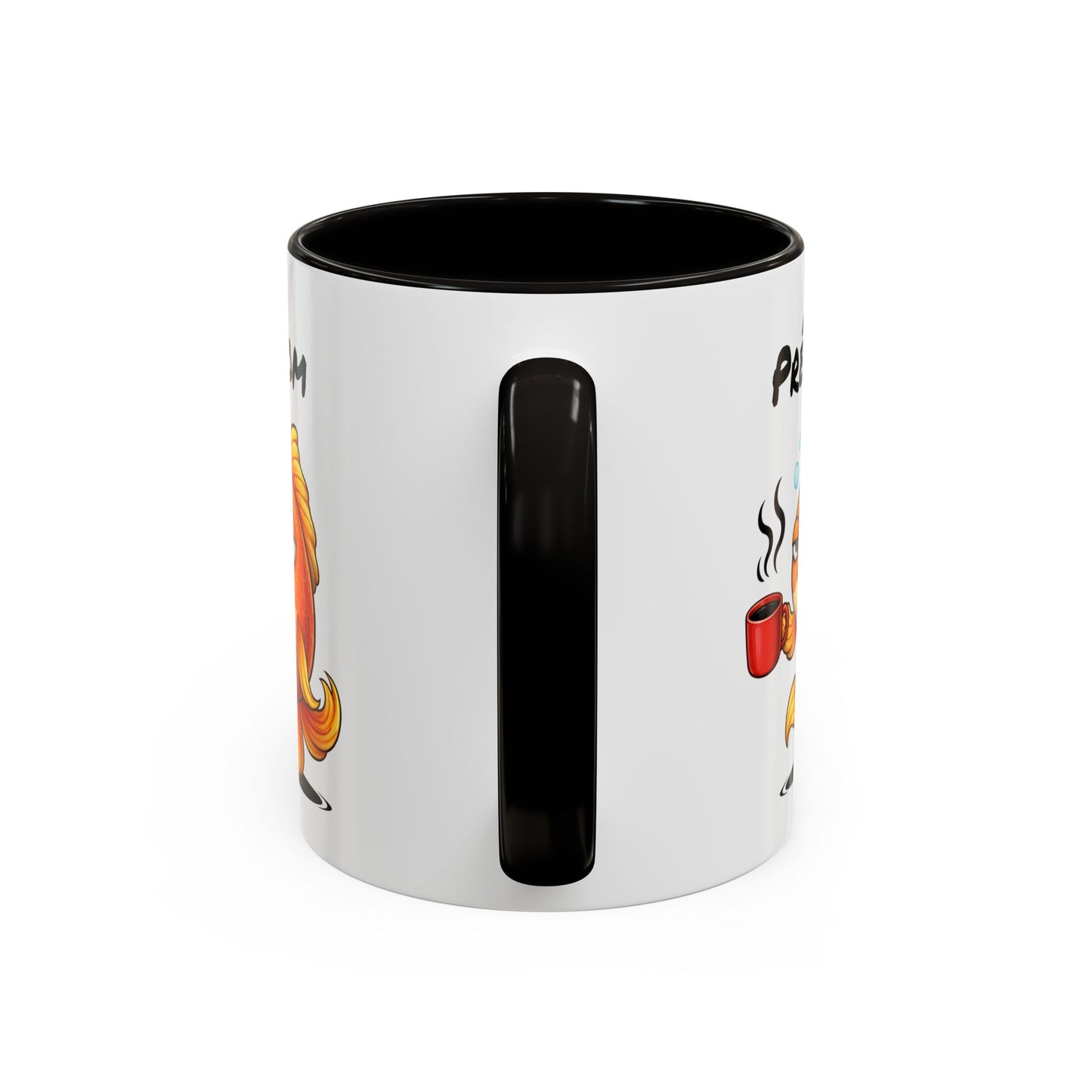 Mug Poisson Rouge Fatigué Personnalisable 325ml – Tasse Café Humour Animal Mignon Drôle Réveil