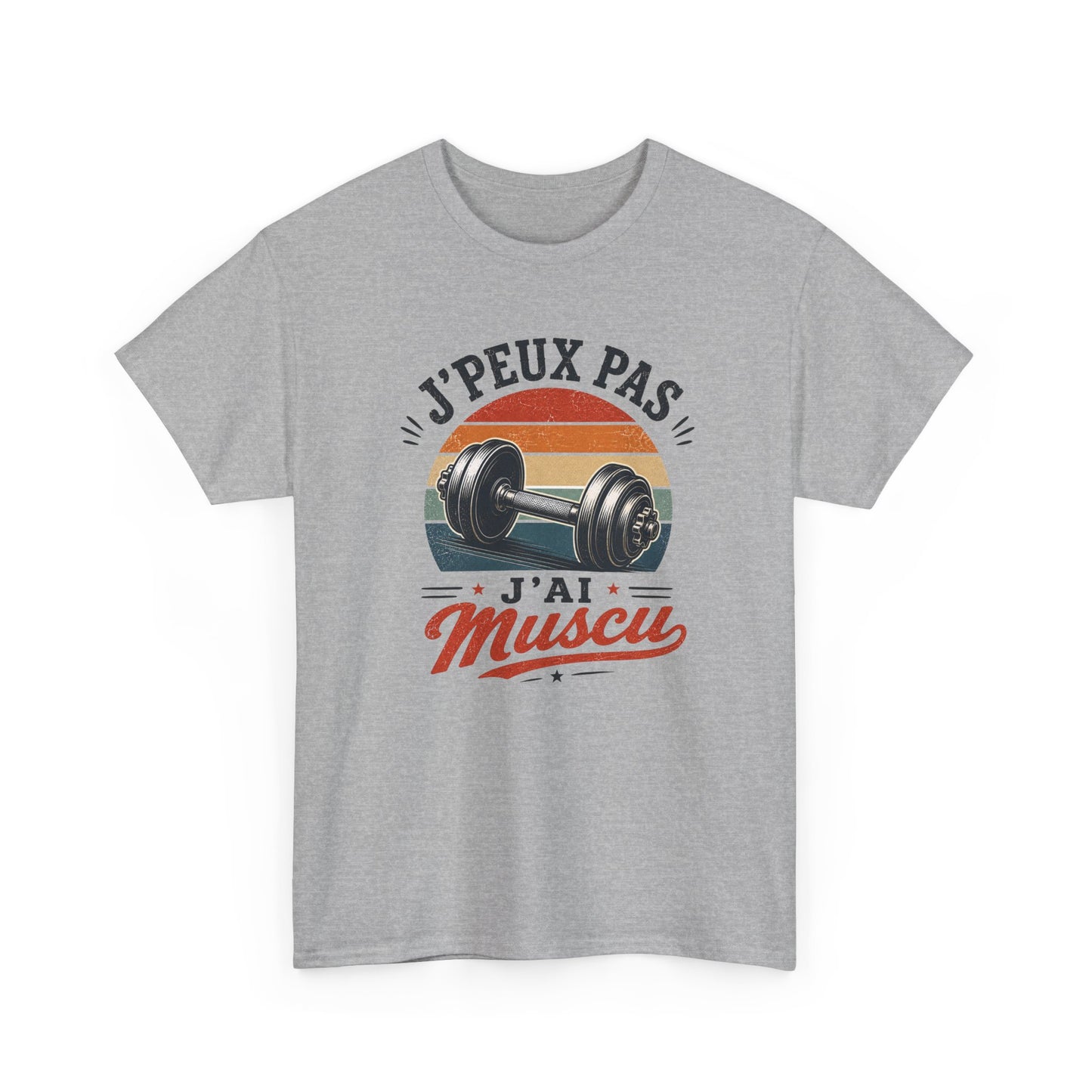 T-Shirt Musculation Homme Femme – J’Peux Pas J’Ai Muscu – Tee Shirt Fitness Bodybuilding Haltère Vintage Cadeau Sport Salle de Sport