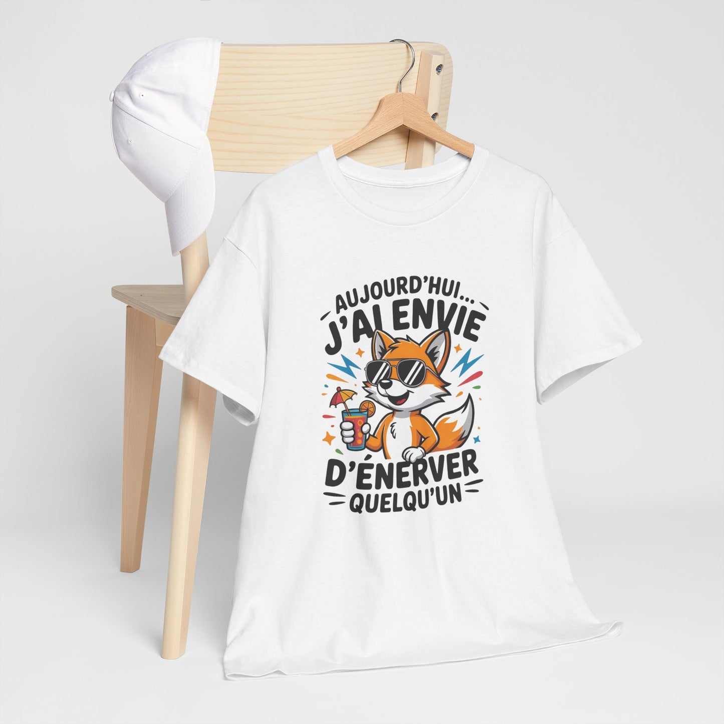 T-Shirt Humoristique Renard Homme Femme – Tee Shirt Drôle Sarcastique – Cadeau Fun Adulte Noir Blanc Gris