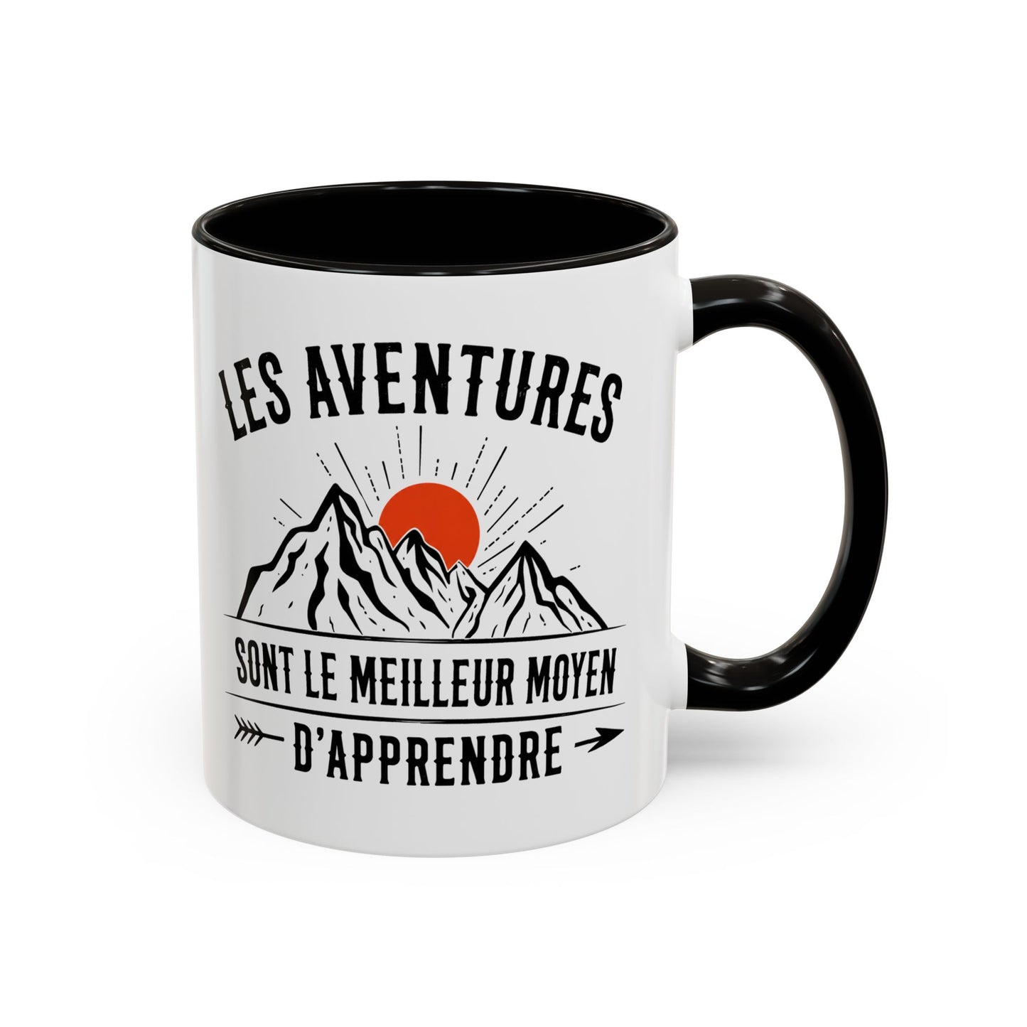 Tasse Camping Homme et Femme – Les Aventures sont le Meilleur Moyen d’Apprendre – Mug Montagne Nature Randonnée – Cadeau Original Campeur – 325 ml
