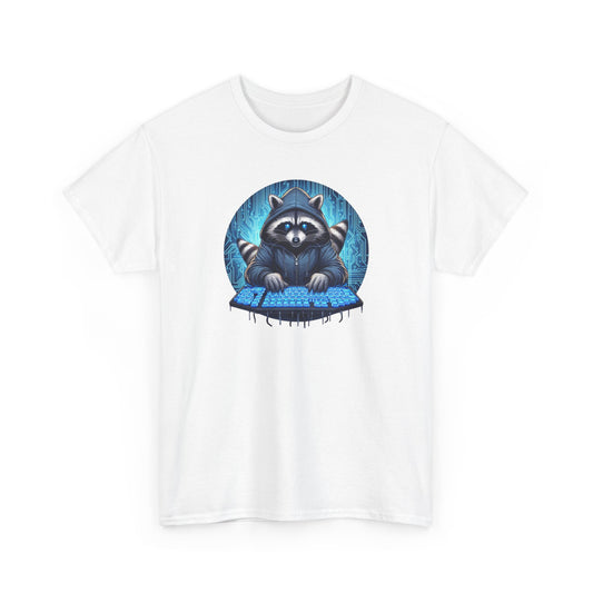 Tee Shirt Raton Laveur Hacker Homme Femme – T-Shirt Geek Informatique Raton Laveur au Clavier – Cadeau Gamer et Passionné de Technologie