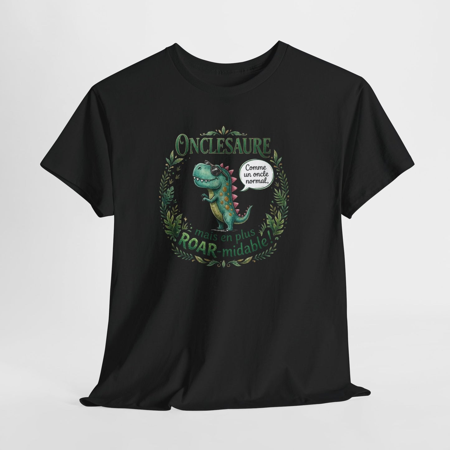 T-Shirt Oncle Dinosaure Humour – Cadeau Tonton Original – Tee Shirt Famille Drôle Homme
