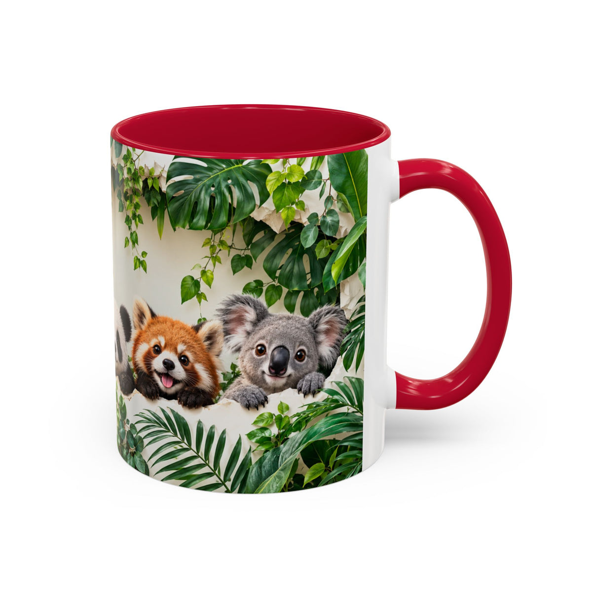 Mug Animaux de la Jungle et Compagnie – Chien, Chat, Girafe, Panda, Panda Roux et Koala – Tasse Colorée Cadeau Amoureux des Animaux