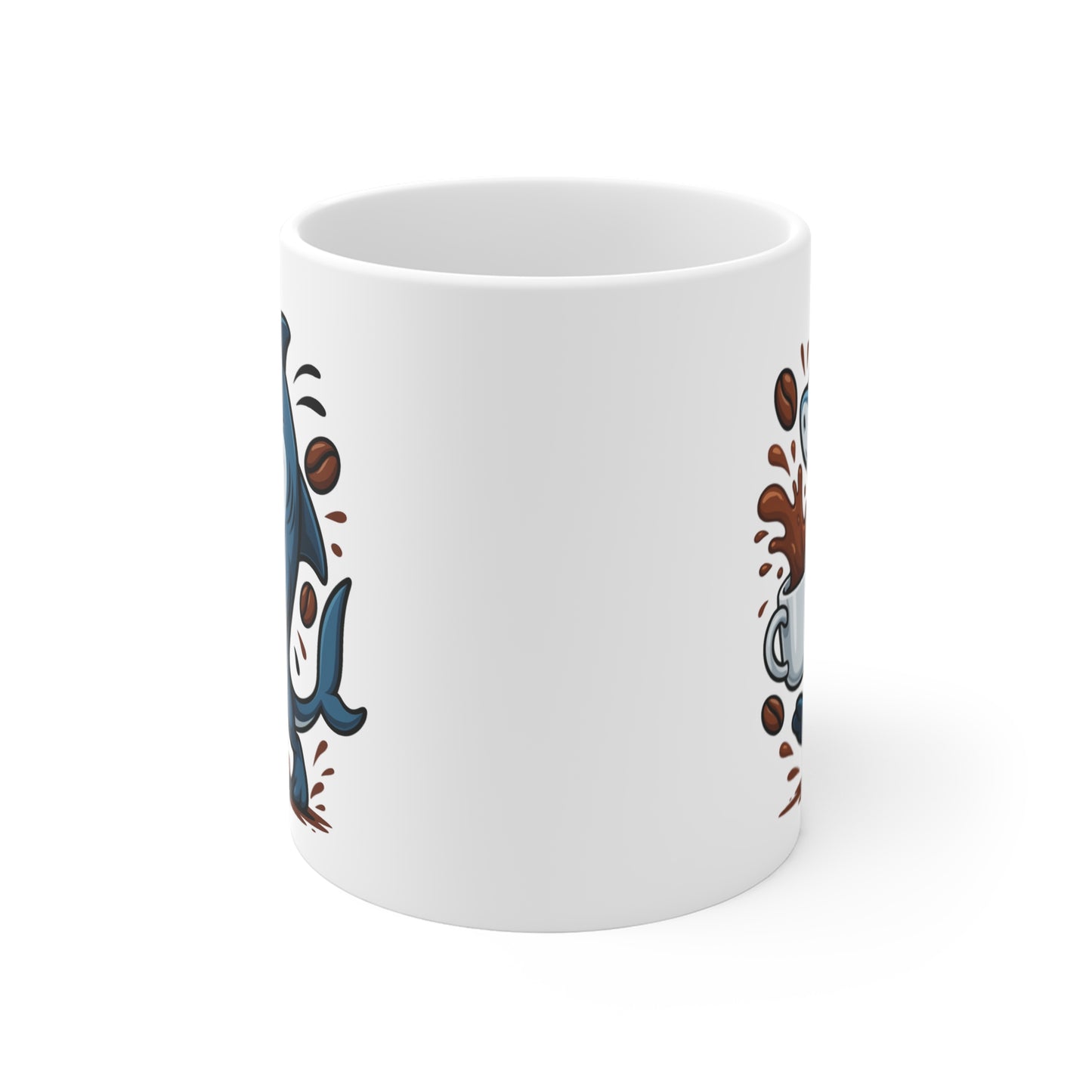 Mug Requin Café – Tasse Céramique 325ml – Design Cartoon Mignon – Cadeau Original Amateur de Café