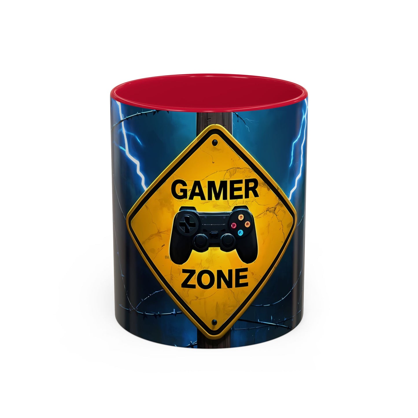 Tasse Gamer Zone – Mug Gaming avec Manette et Effet Néon Électrique – Cadeau Geek Joueur Console 325ml
