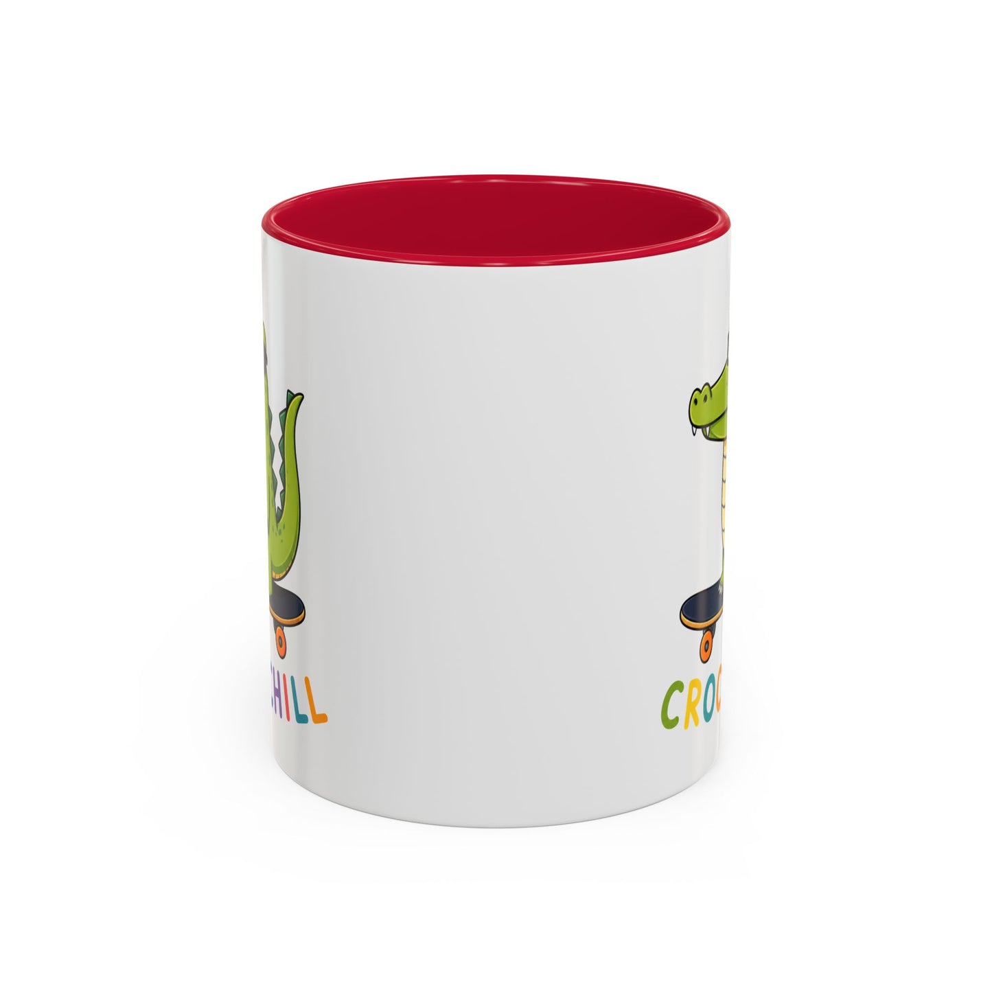Mug Crocochill – Crocodile sur Skateboard – Tasse Humour Crocodile – Cadeau Original Homme Femme Noir Bleu Rouge