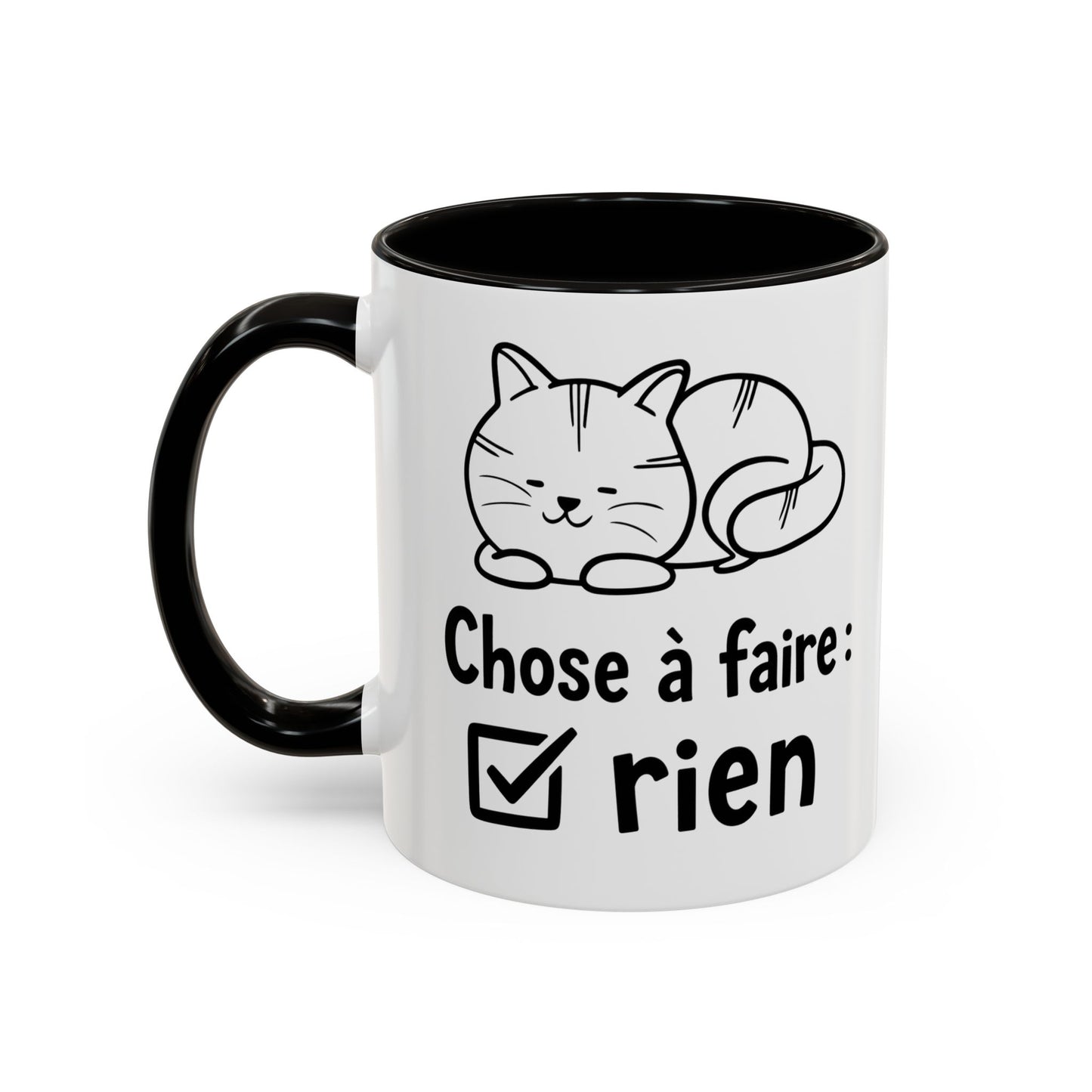 Tasse Chat Homme et Femme – Choisir de Ne Rien Faire – Mug Humour Chat Paresseux – Cadeau Original pour Amoureux des Chats – 325 ml