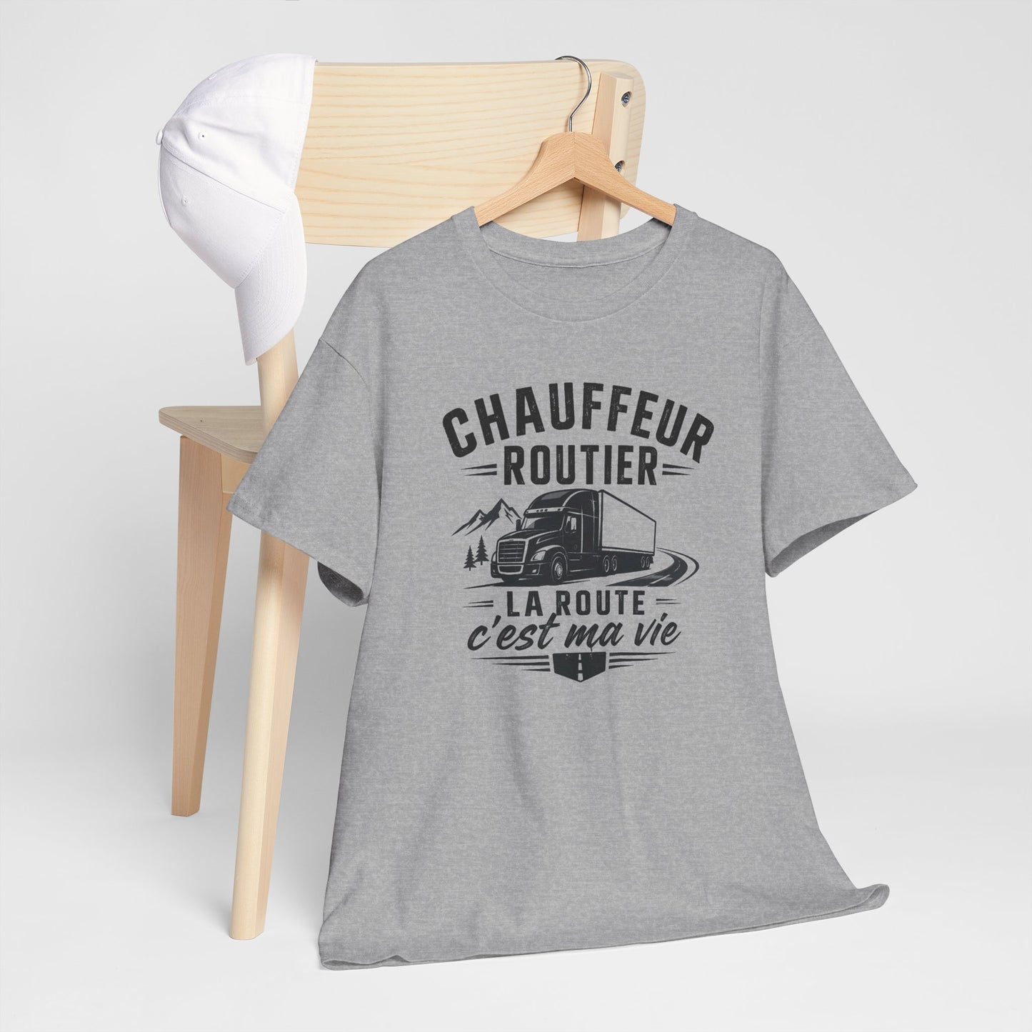 Tee Shirt Homme Chauffeur Routier Camion Poids Lourd Cadeau Conducteur Routier Transporteur Passion Route