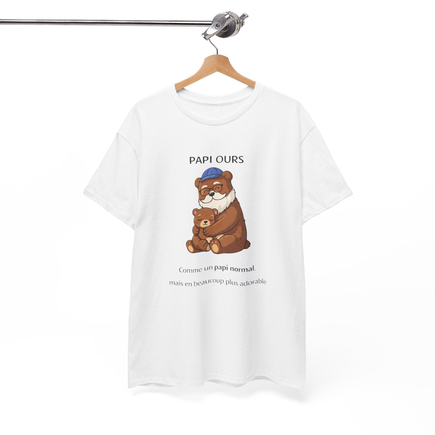 T-Shirt Papi Ours Mignon – Cadeau Papi Original – Tee Shirt Ours Amour Grand-Père
