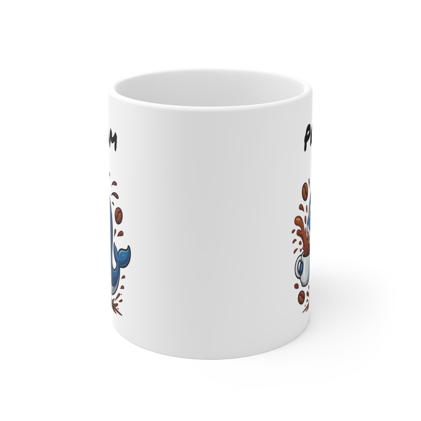 Tasse Personnalisable Baleine Café – Mug Prénom Cartoon – Cadeau Original Amateur de Café 325ml
