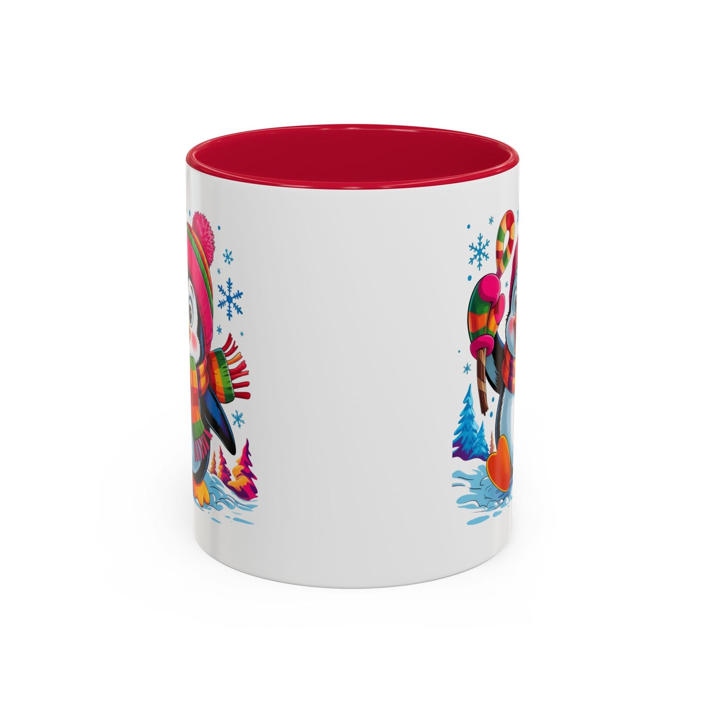 Mug Pingouin Mignon Hiver – Tasse Animaux Kawaii Neige – Cadeau Noël Fun et Coloré – Céramique 325ml