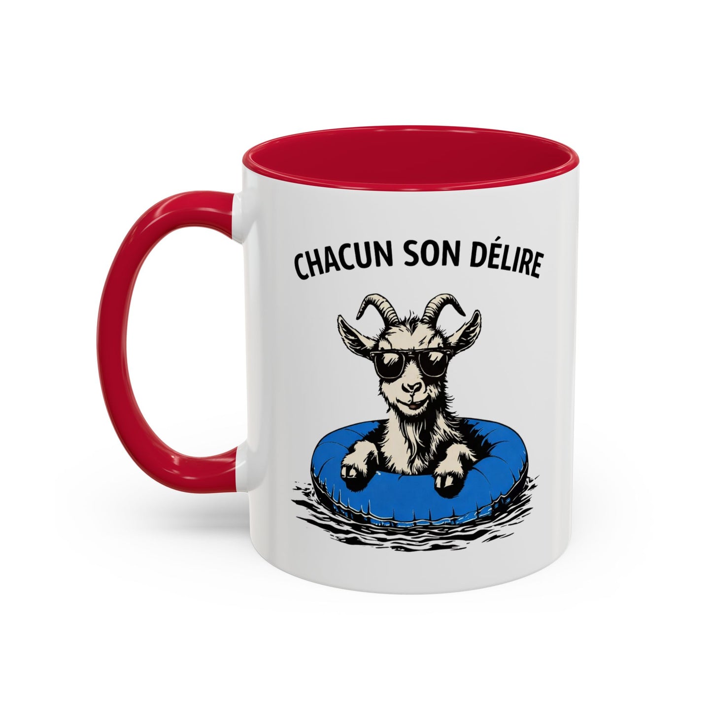 Tasse Chèvre Humour Chacun Son Délire 325ml – Mug Céramique Animal Fun Lunettes Cadeau Original