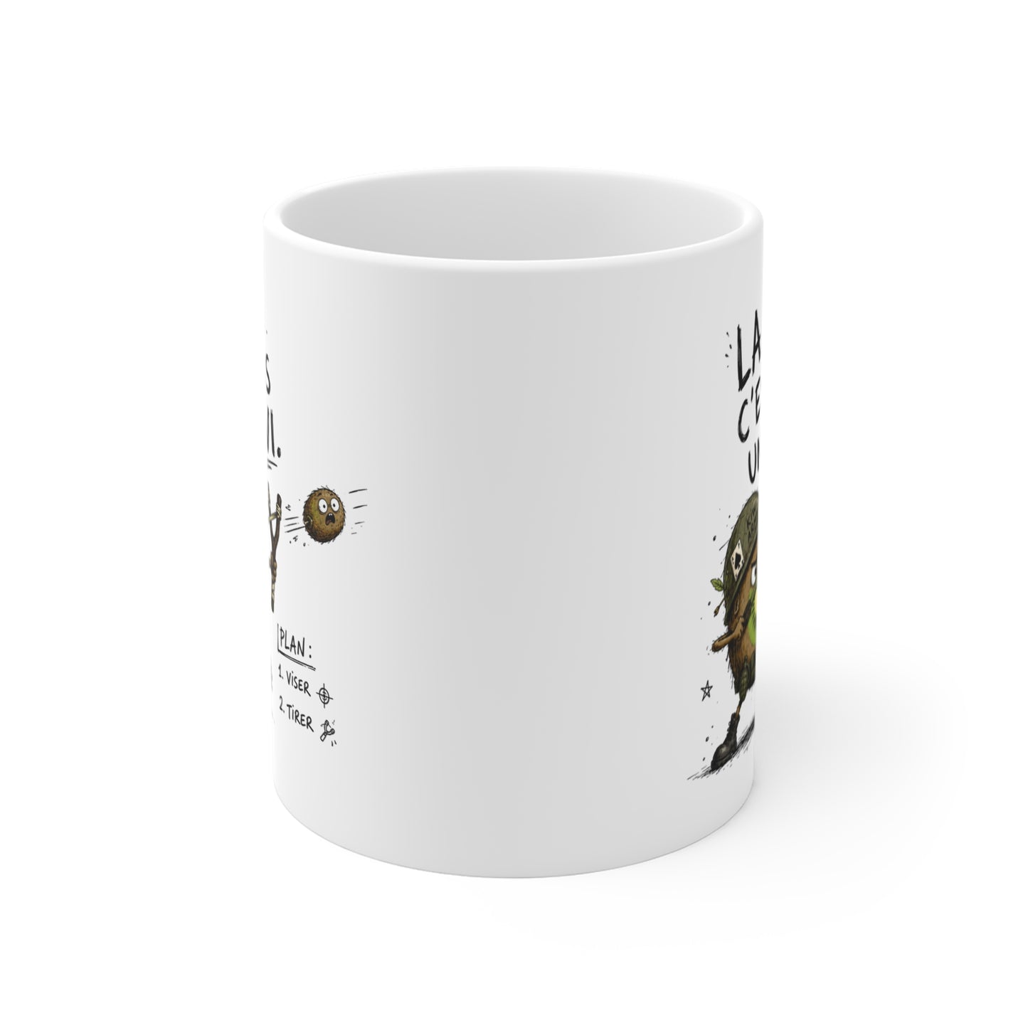 Tasse Kiwi Humour – Mug Fruit Kiwi Guerrier Drôle – Cadeau Original Amateur de Fruits 325 ml