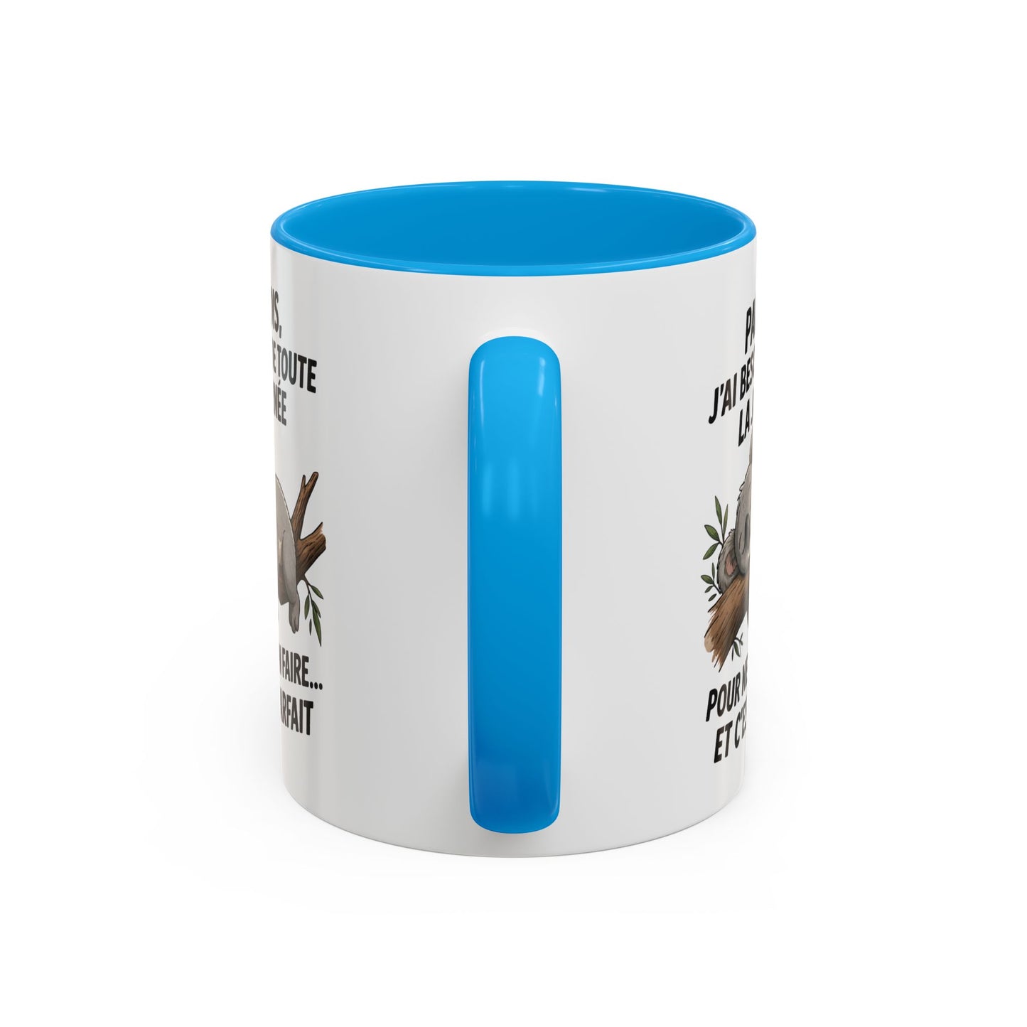 Tasse Koala Humour Paresse 325ml – Mug Céramique Animal Mignon Citation Relax Cadeau Original