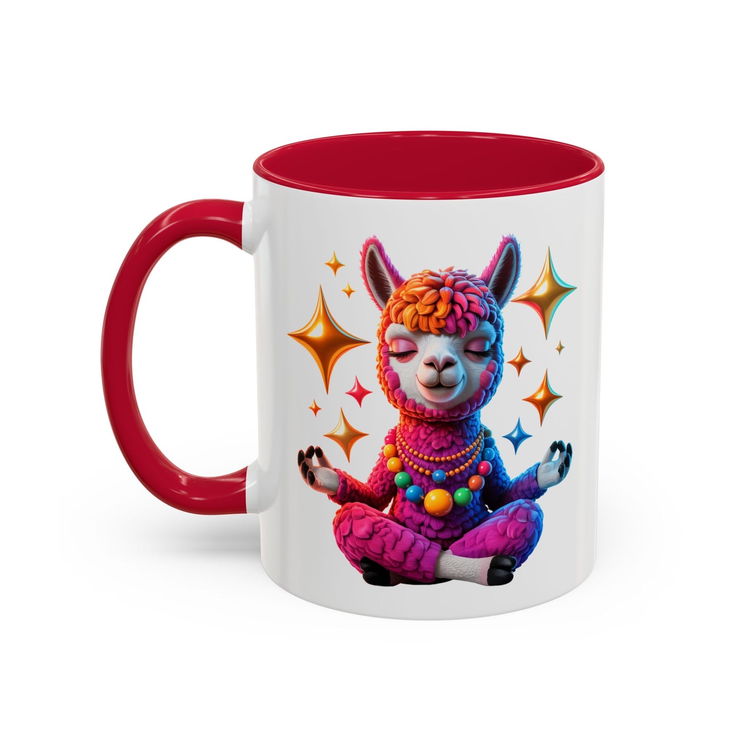 Mug Lama Méditation – Tasse Design Zen Coloré avec Étoiles – Cadeau Relaxation 325ml