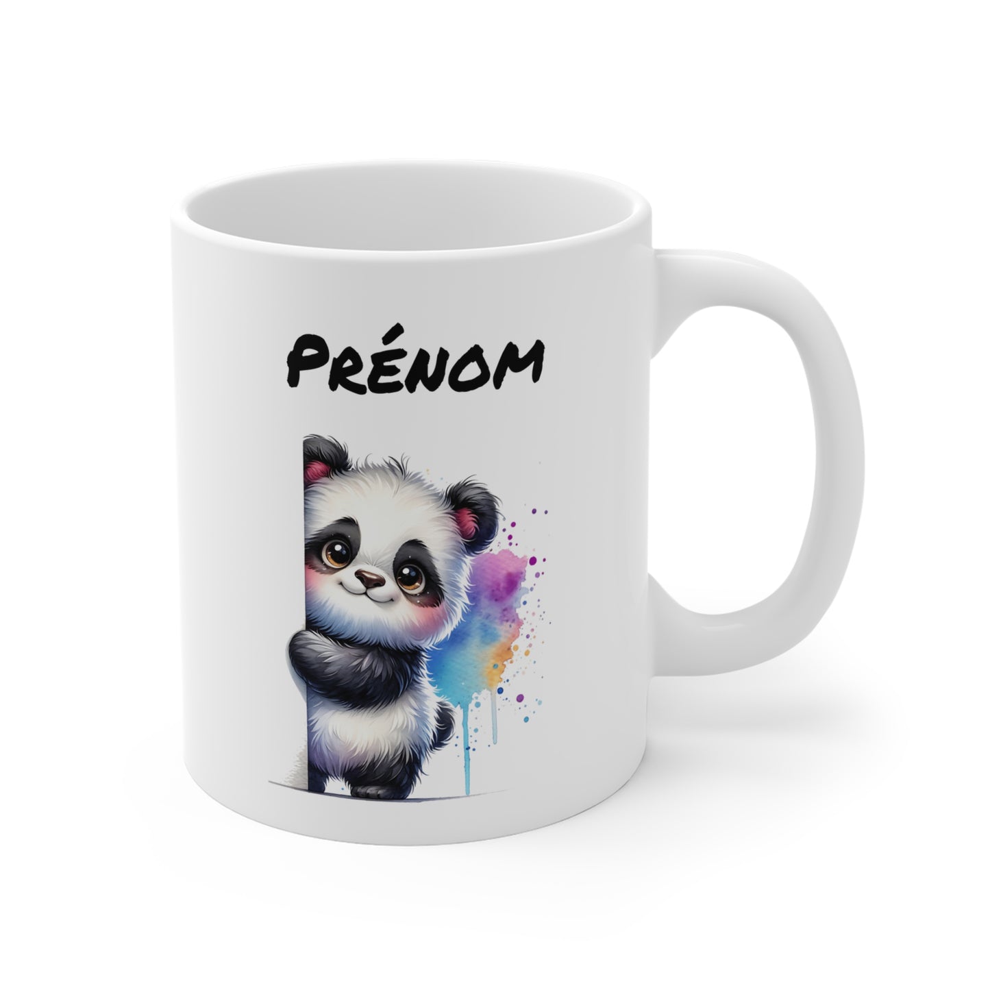 Tasse Panda Mignon Personnalisable – Mug Kawaii avec Prénom – Cadeau Original 325ml