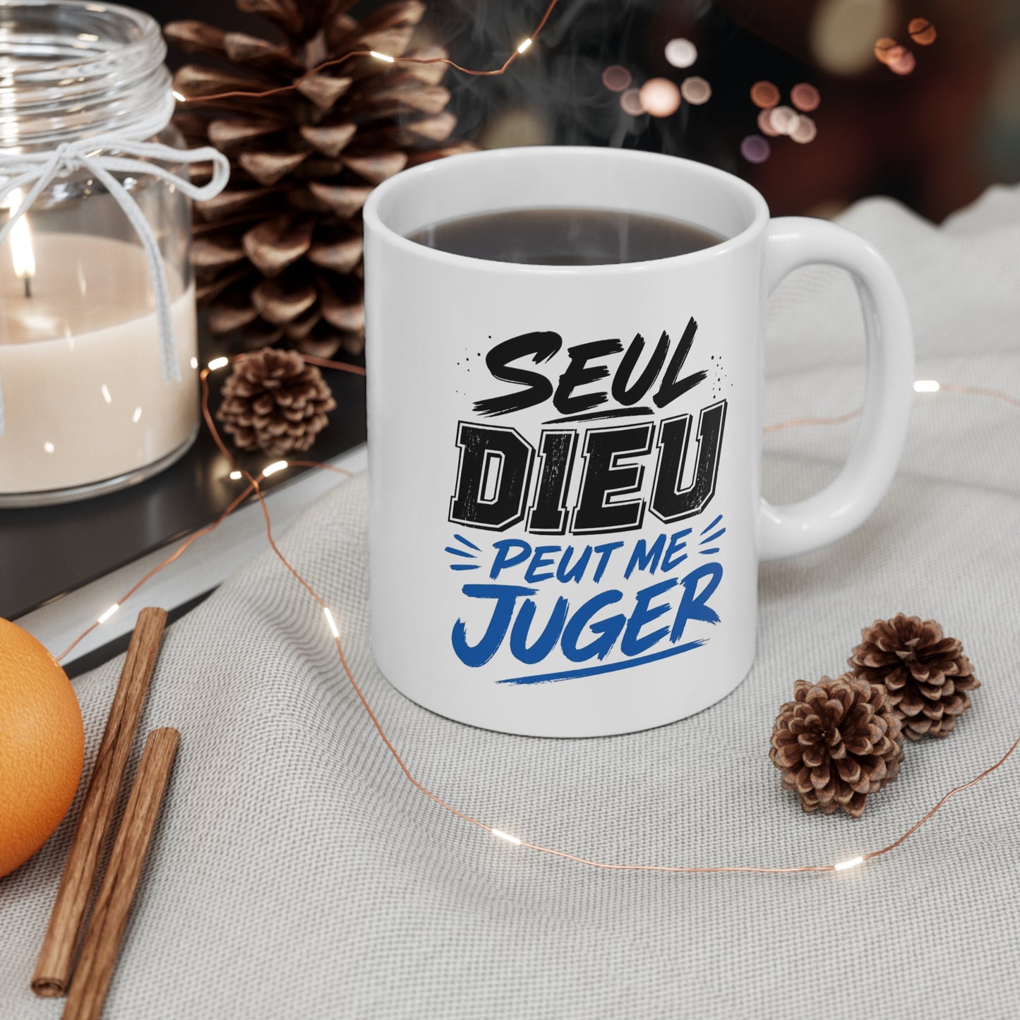 Tasse Seul Dieu Peut Me Juger – Mug Citation Inspirante et Motivante –  Idée Cadeau Humour Homme Femme 325ml