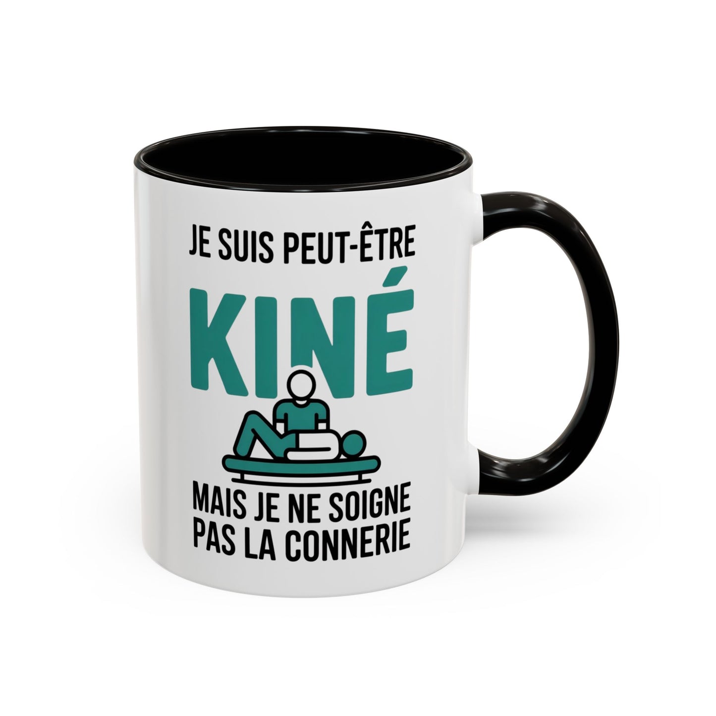 Mug Kiné Humoristique – Tasse Métier Kinésithérapeute Citation Drôle – Cadeau Kiné Original – Céramique 325ml Noir Bleu Rouge