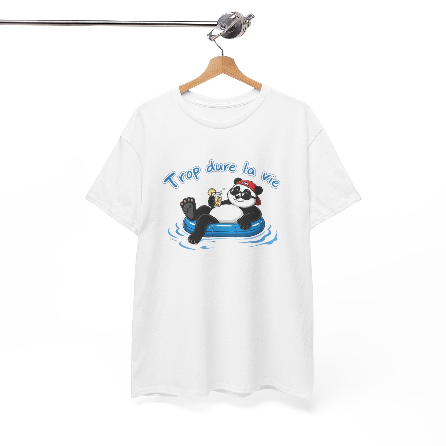 T-Shirt Panda Trop Dure La Vie – Tee Shirt Humour Vacances Chill Été – T-Shirt Drôle Homme Femme Détente Cadeau Original